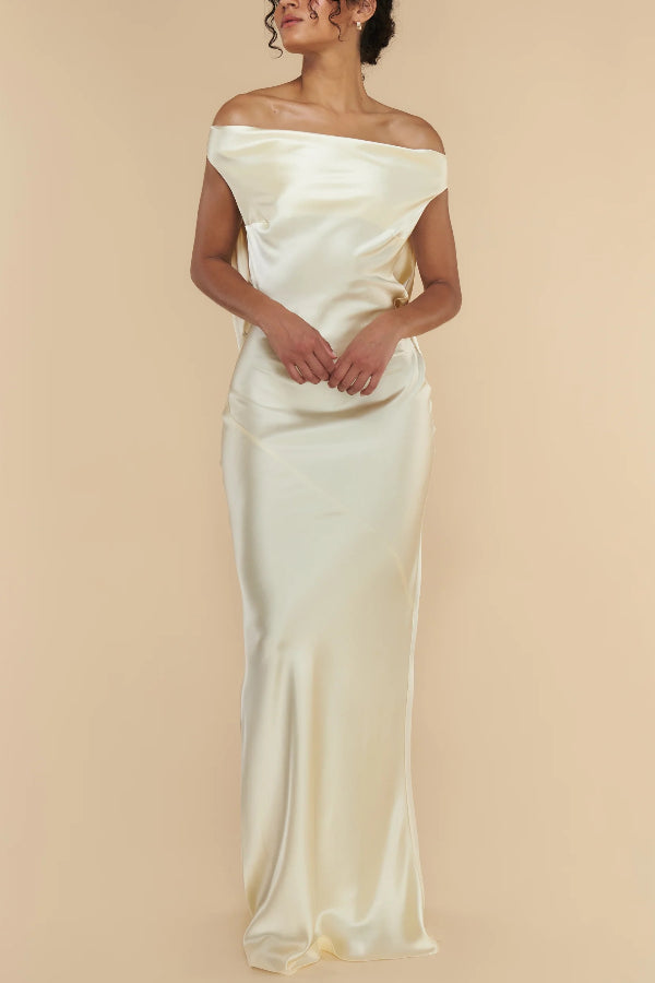 Slim Fit Solid Color Backless Lace-up Maxi Dress