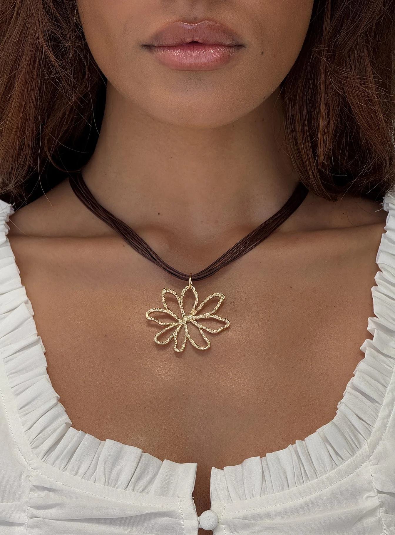 Sylvee Pendant Necklace Brown / Gold