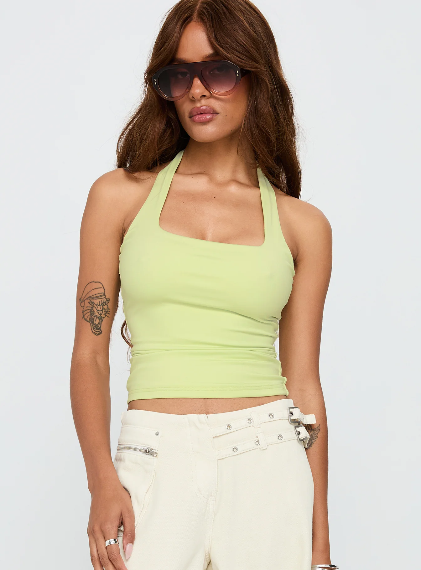 Assumptions Halter Top Sage