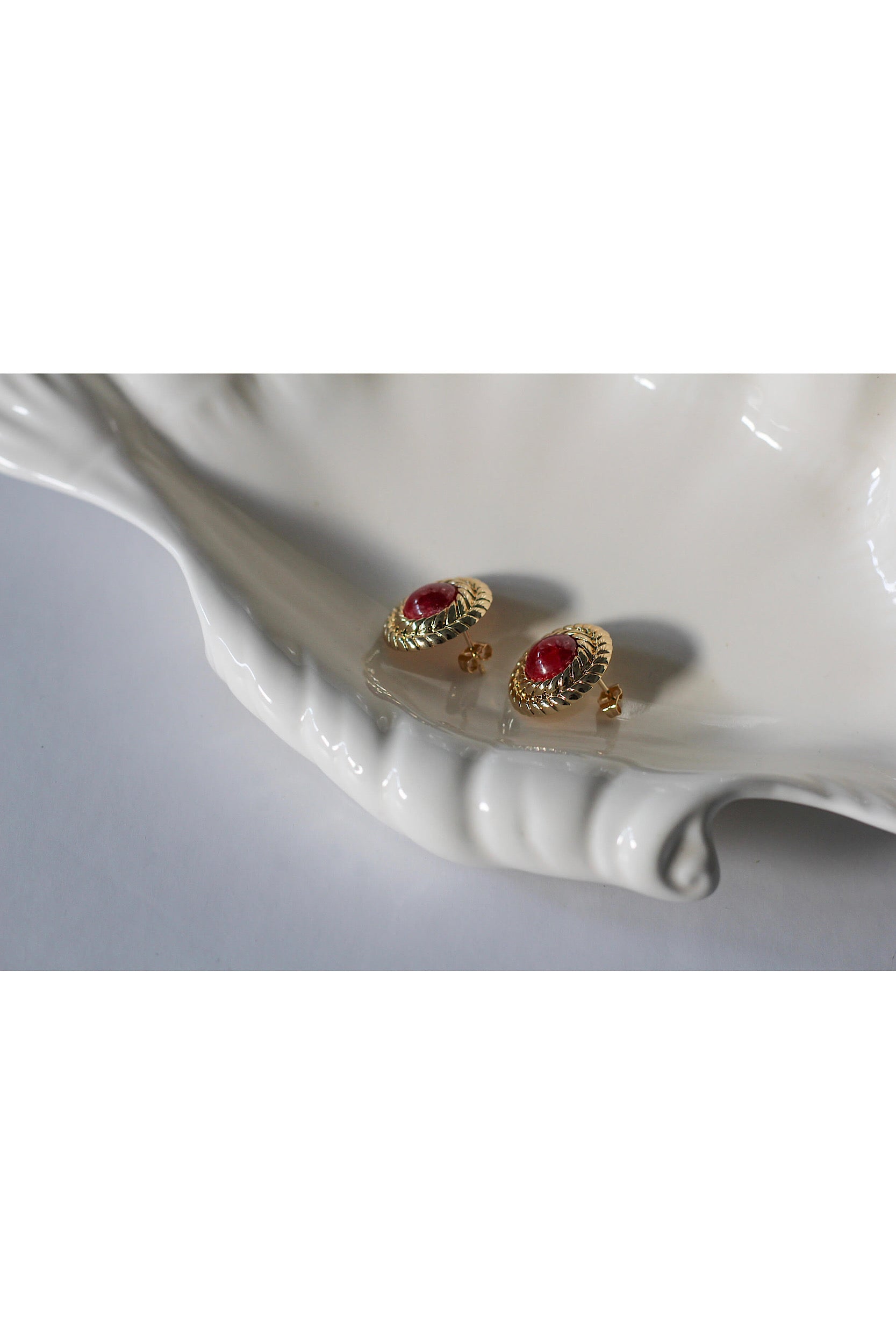 July Birthstone Earrings - Pink Ruby