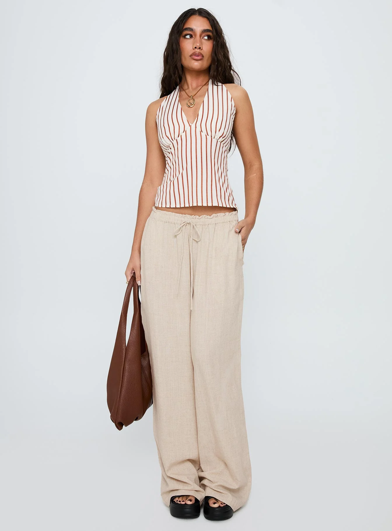Seascape Oversize Tie Pants Natural