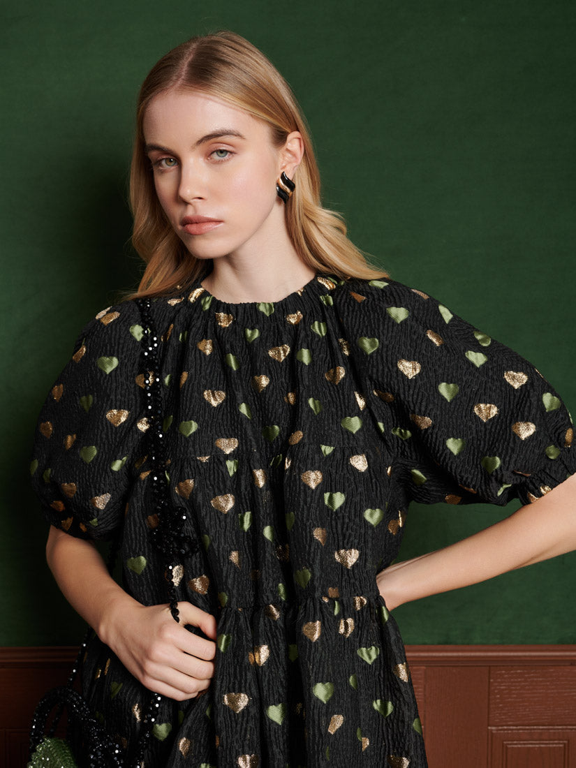 Carriage Hearts Jacquard Dress