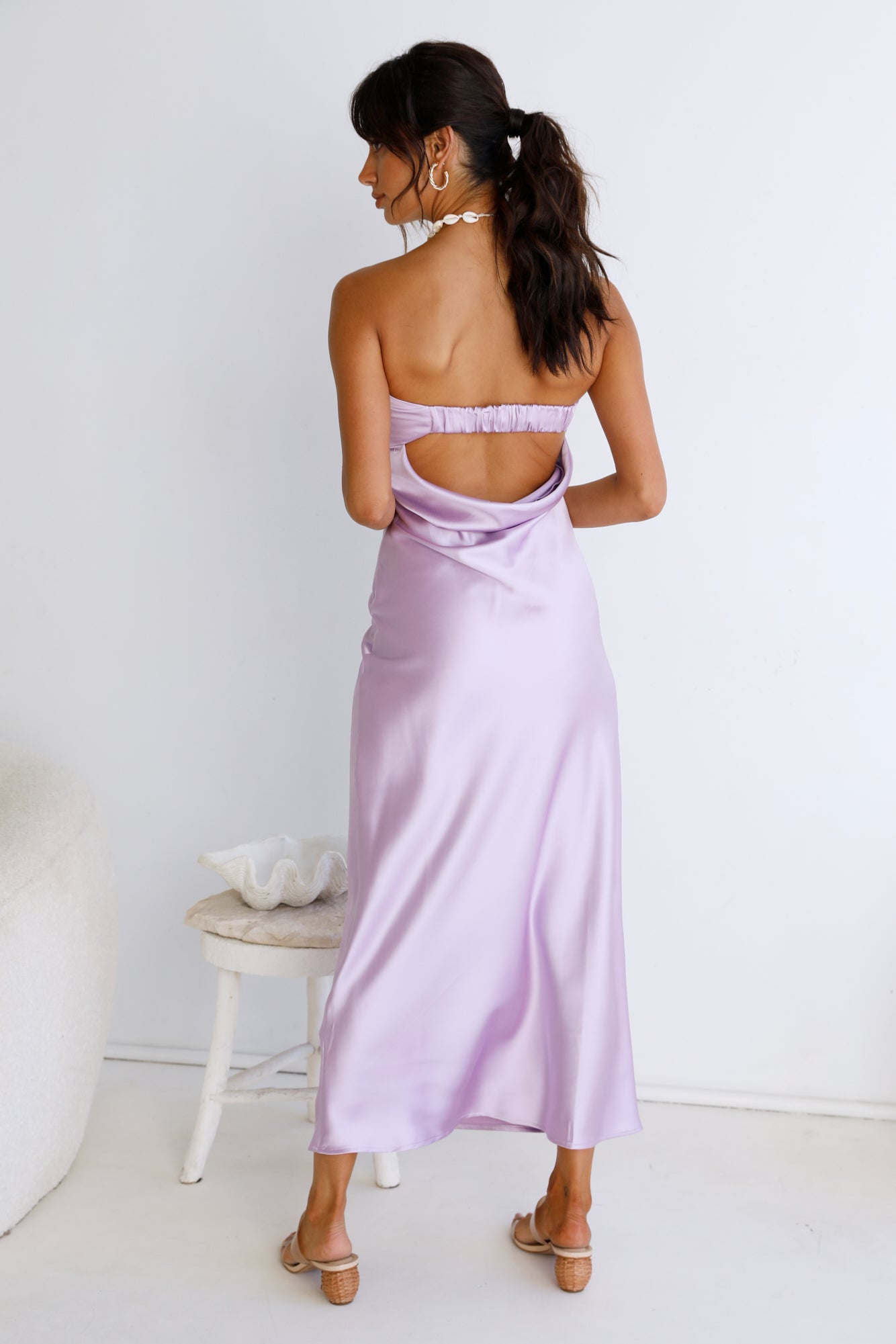 Gleam In Gold Maxi Dress Purple