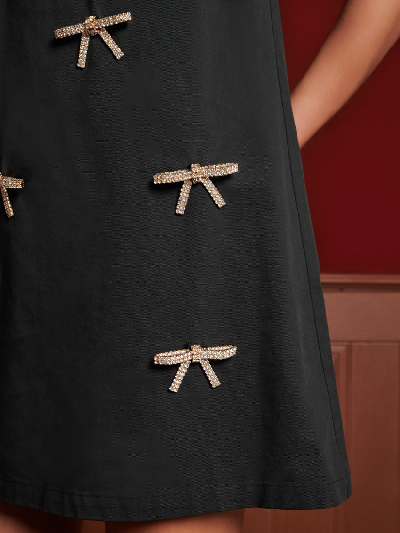 Ornate Bow Mini Dress