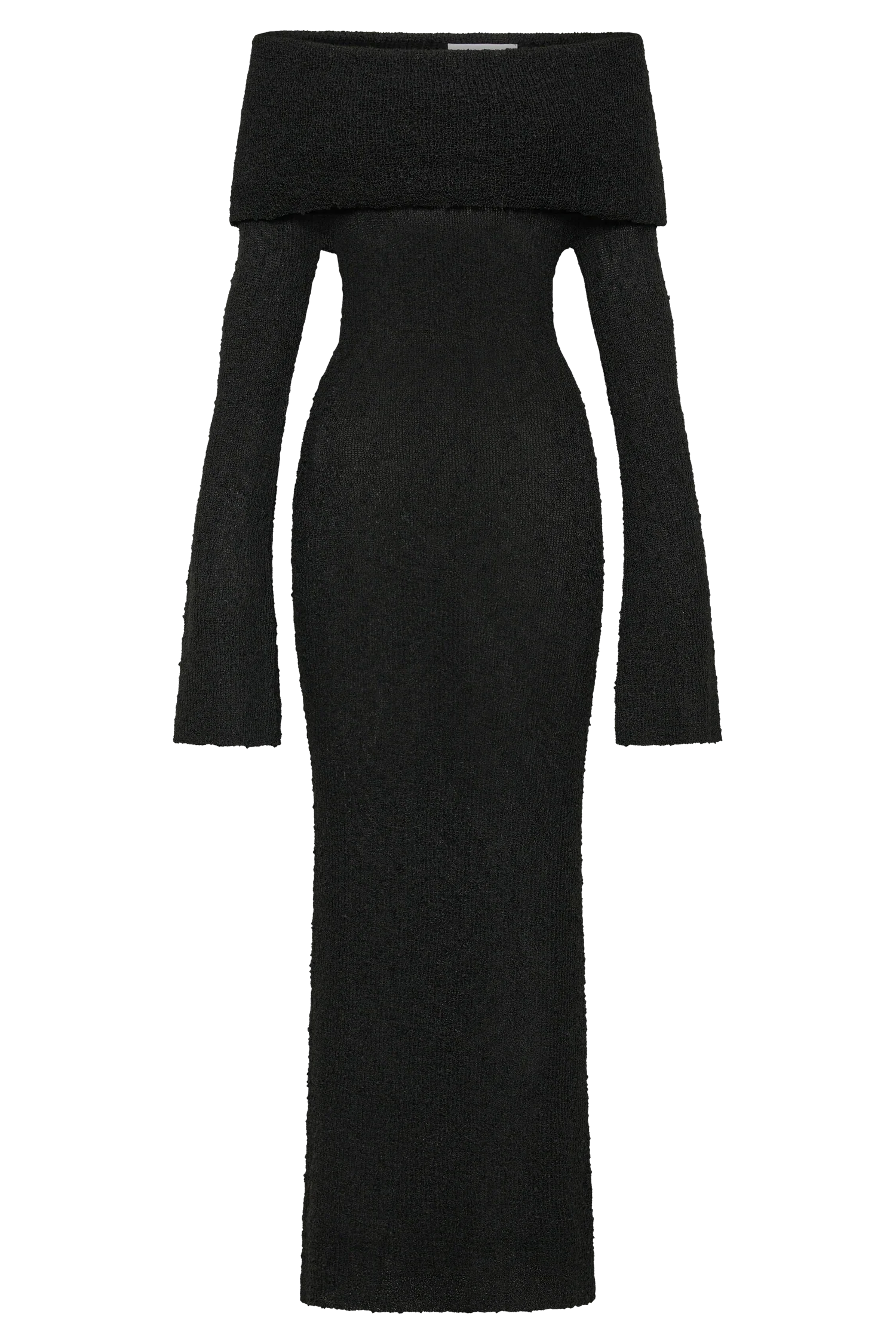Marisol Off Shoulder Boucle Maxi Dress - Black