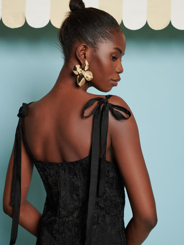 Peach Flower Mini Dress