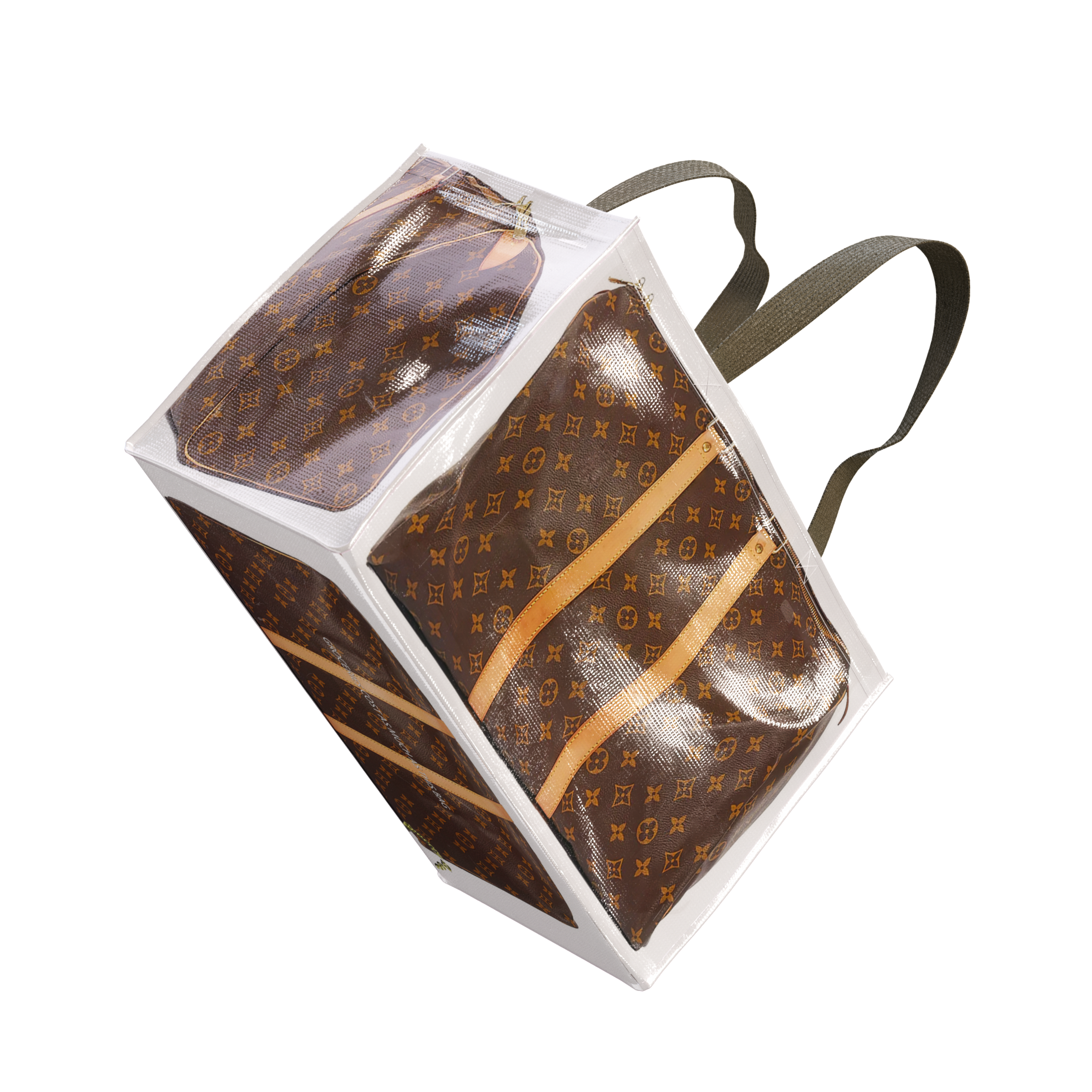 GroceryBags TITA ELVIE duffle GroceryBag, brown  canvas, large