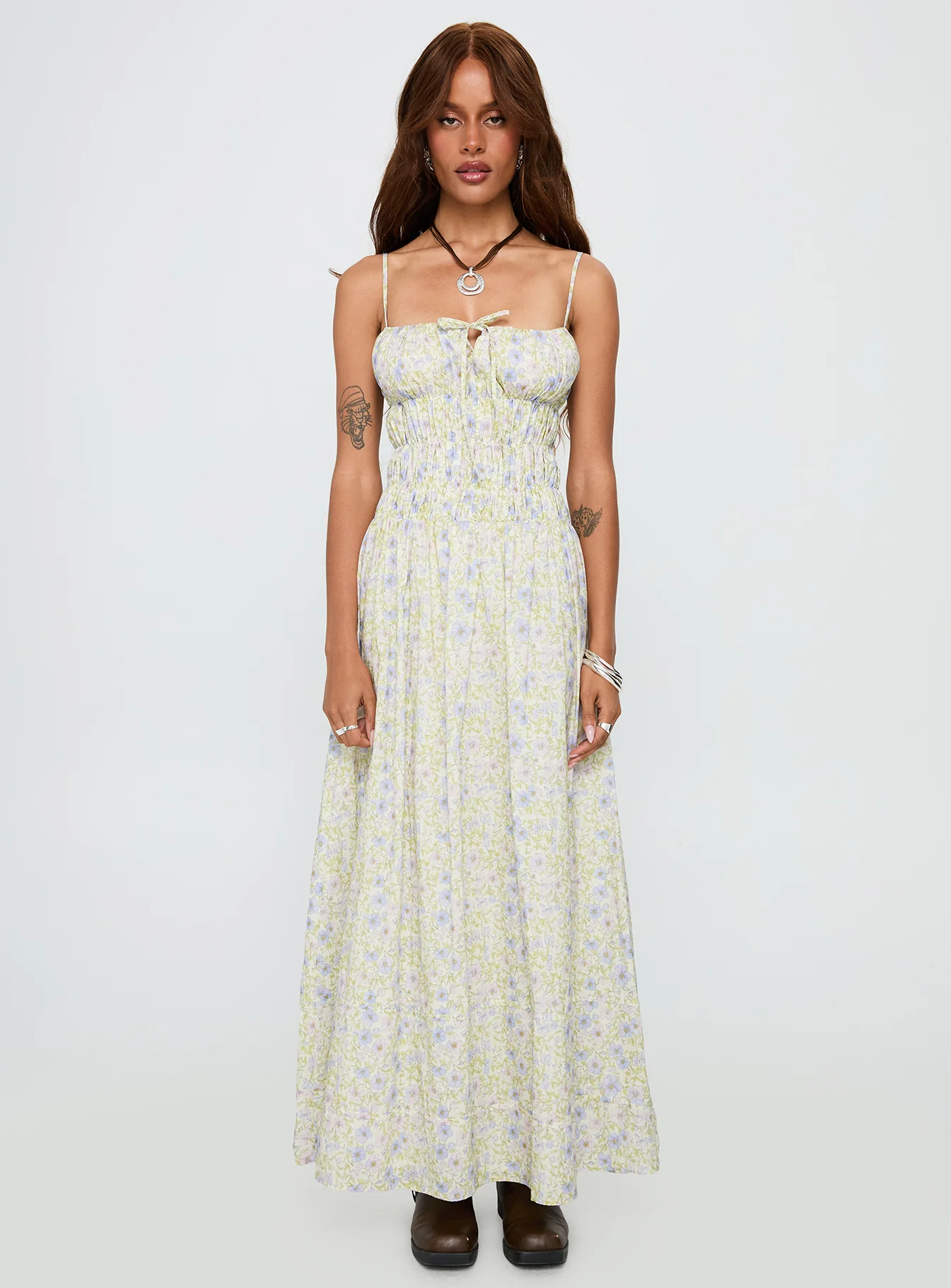 Loralei Shirred Maxi Dress Floral