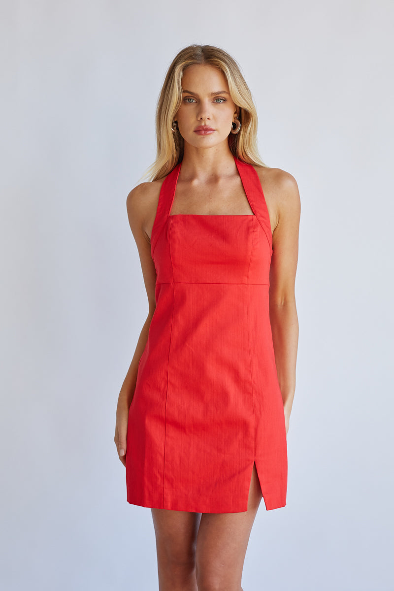 Flora Halter Mini Dress