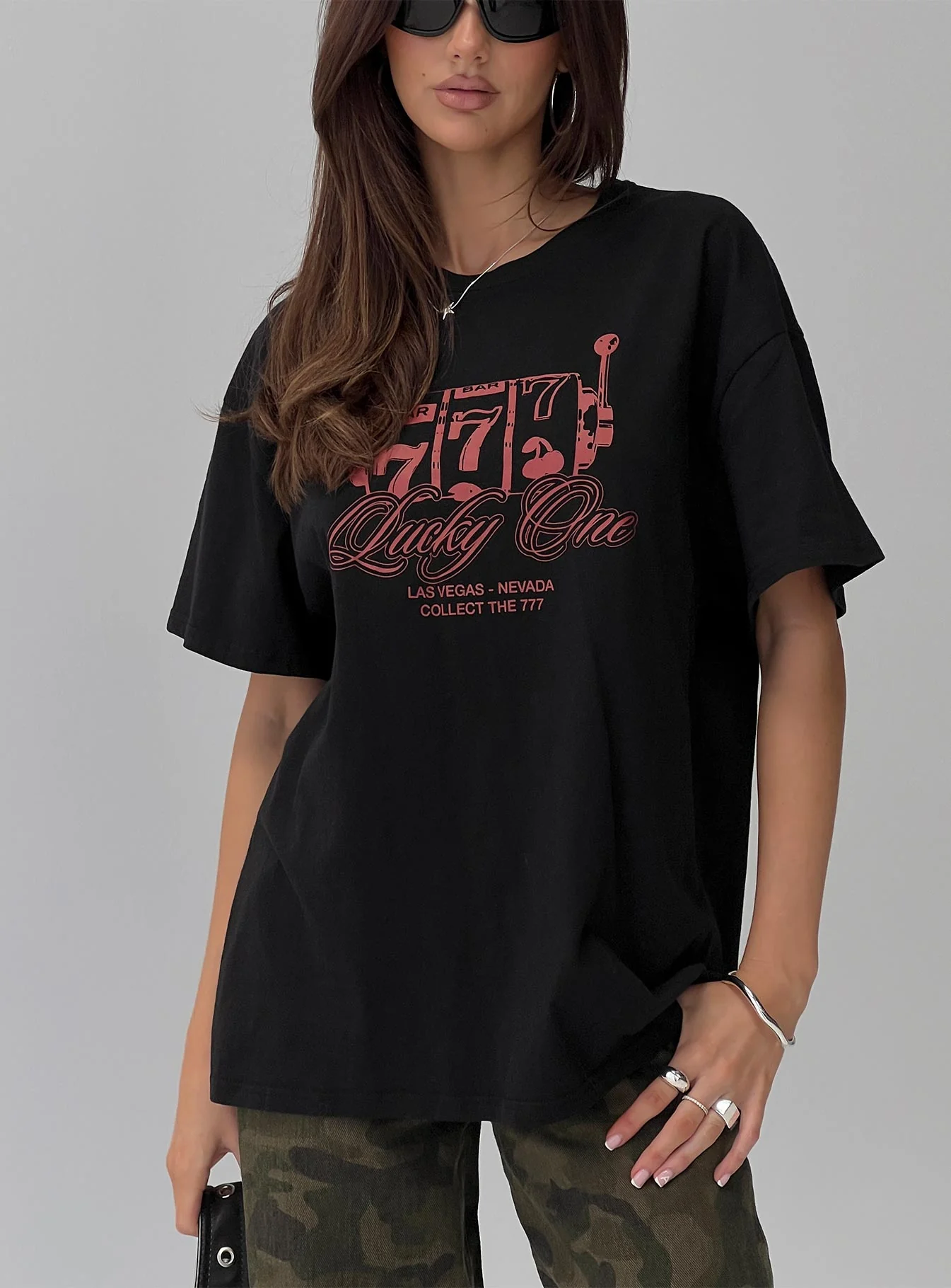Big Winner Oversized Graphic Tee Black