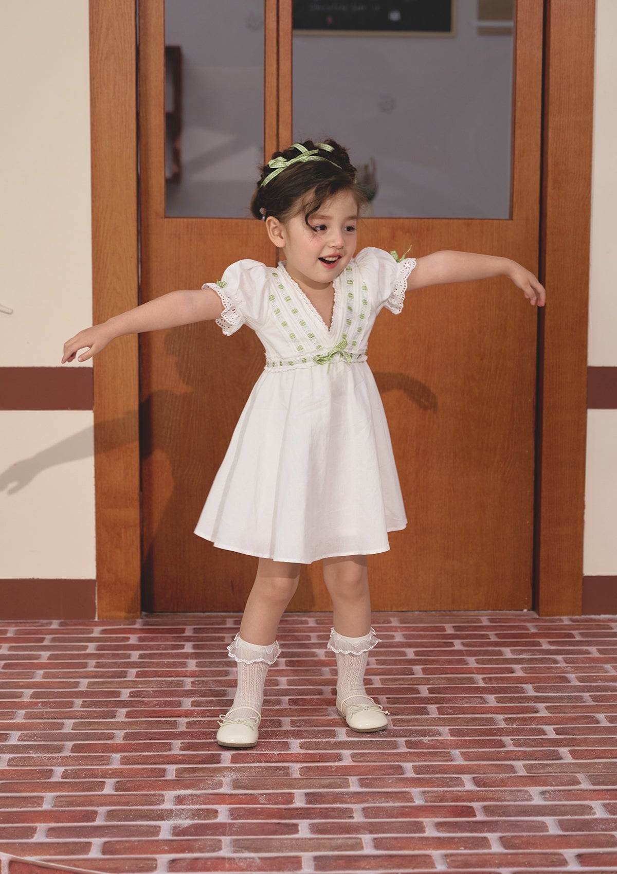 Toddler Girl Green Apple Paradise Dress