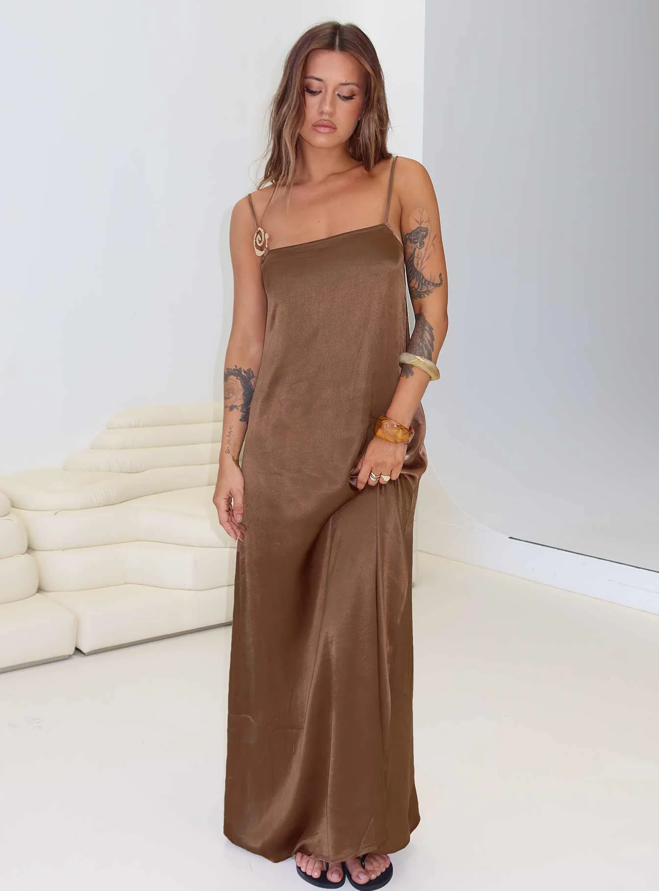Apple Cider Maxi Dress Brown
