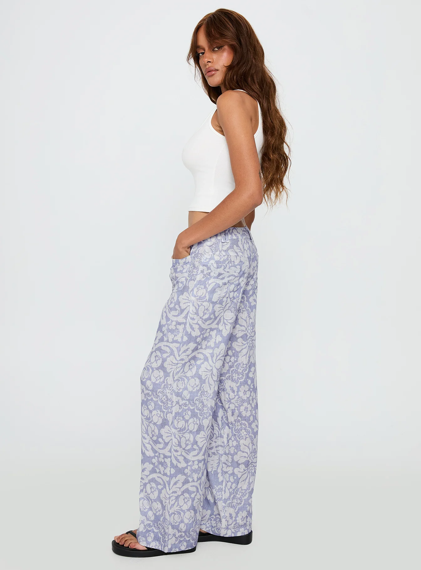 Vendi Low Rise Pant Lilac Floral