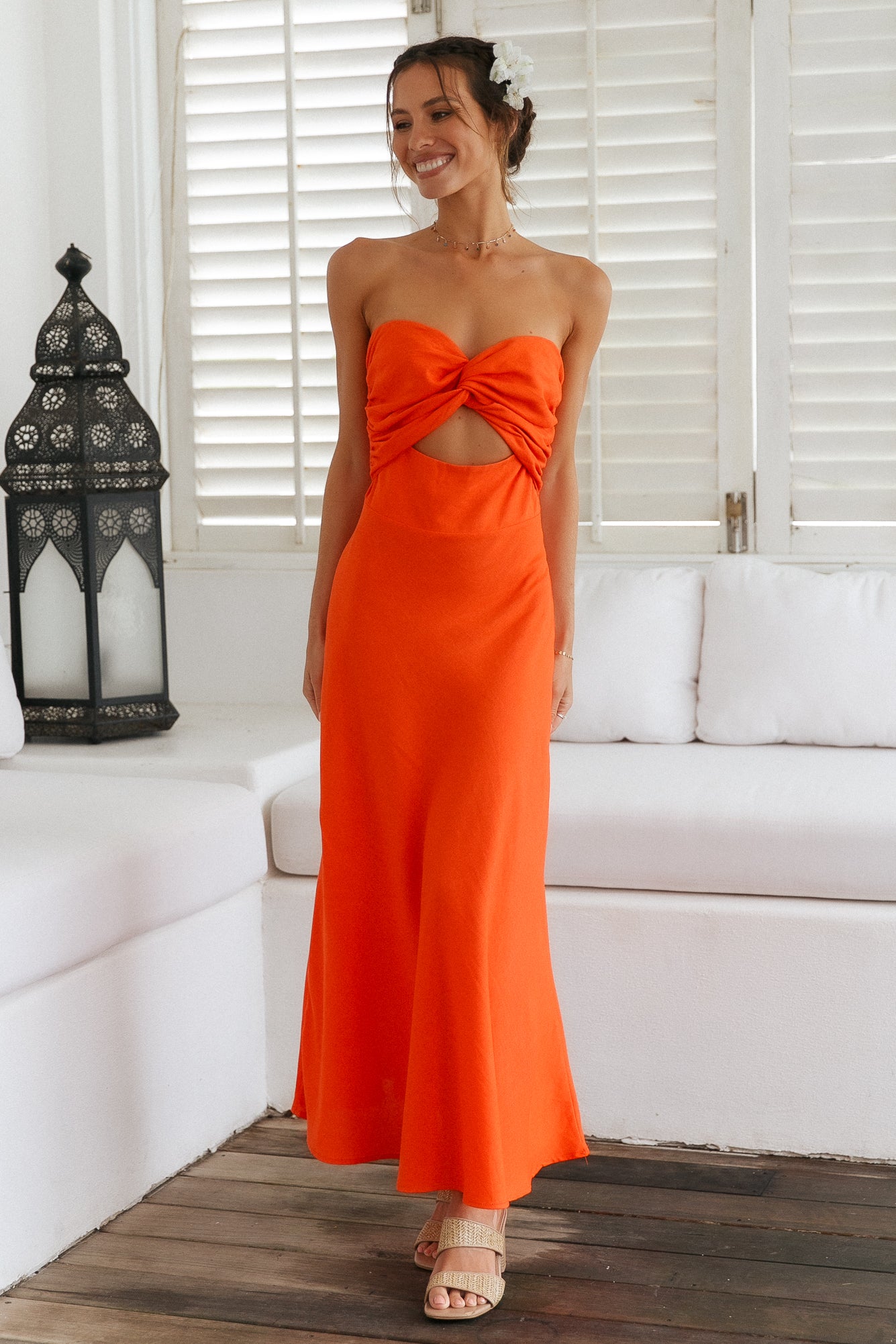 Glowing And Going Maxi Dress Orange