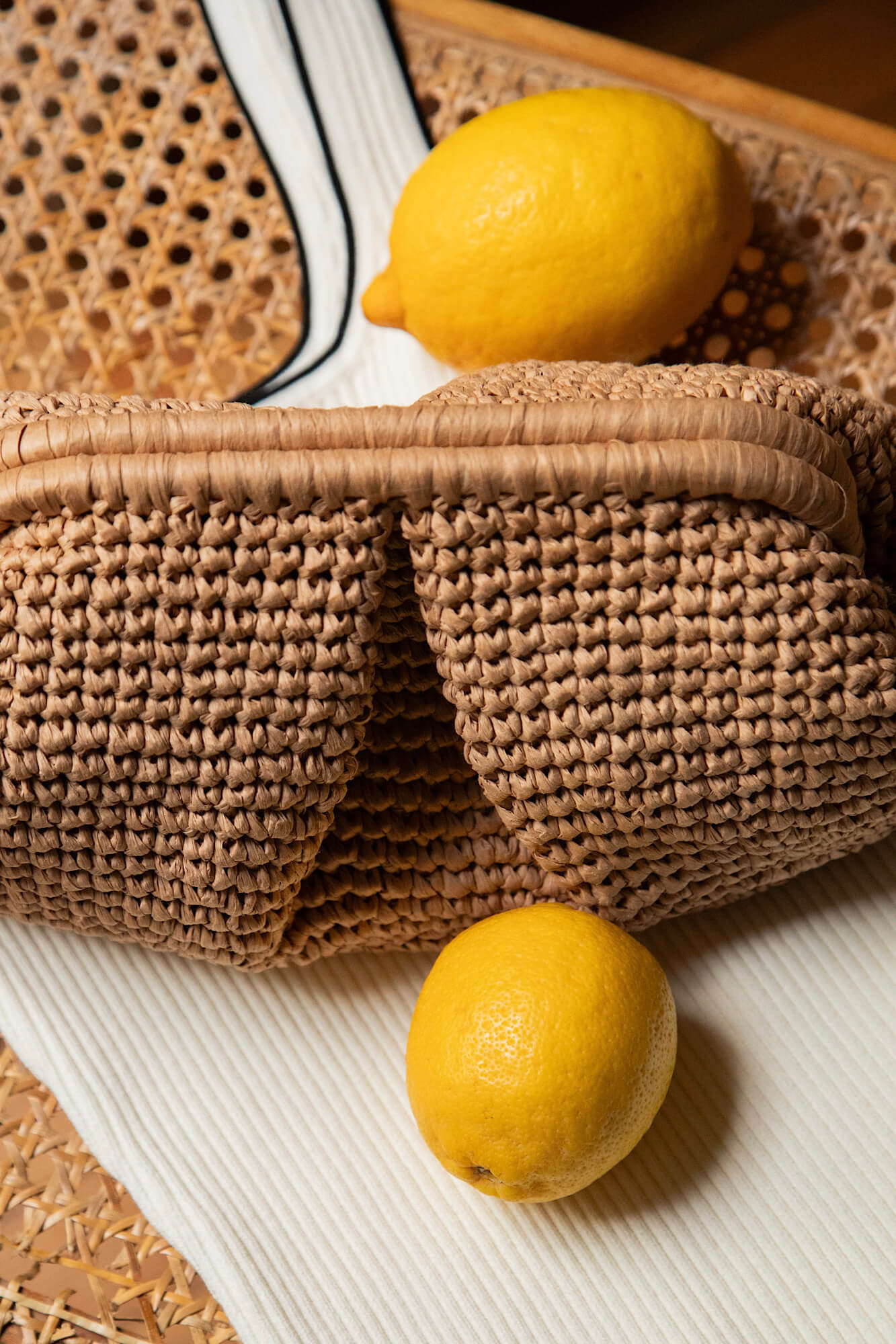 Jia Raffia Clutch Bag
