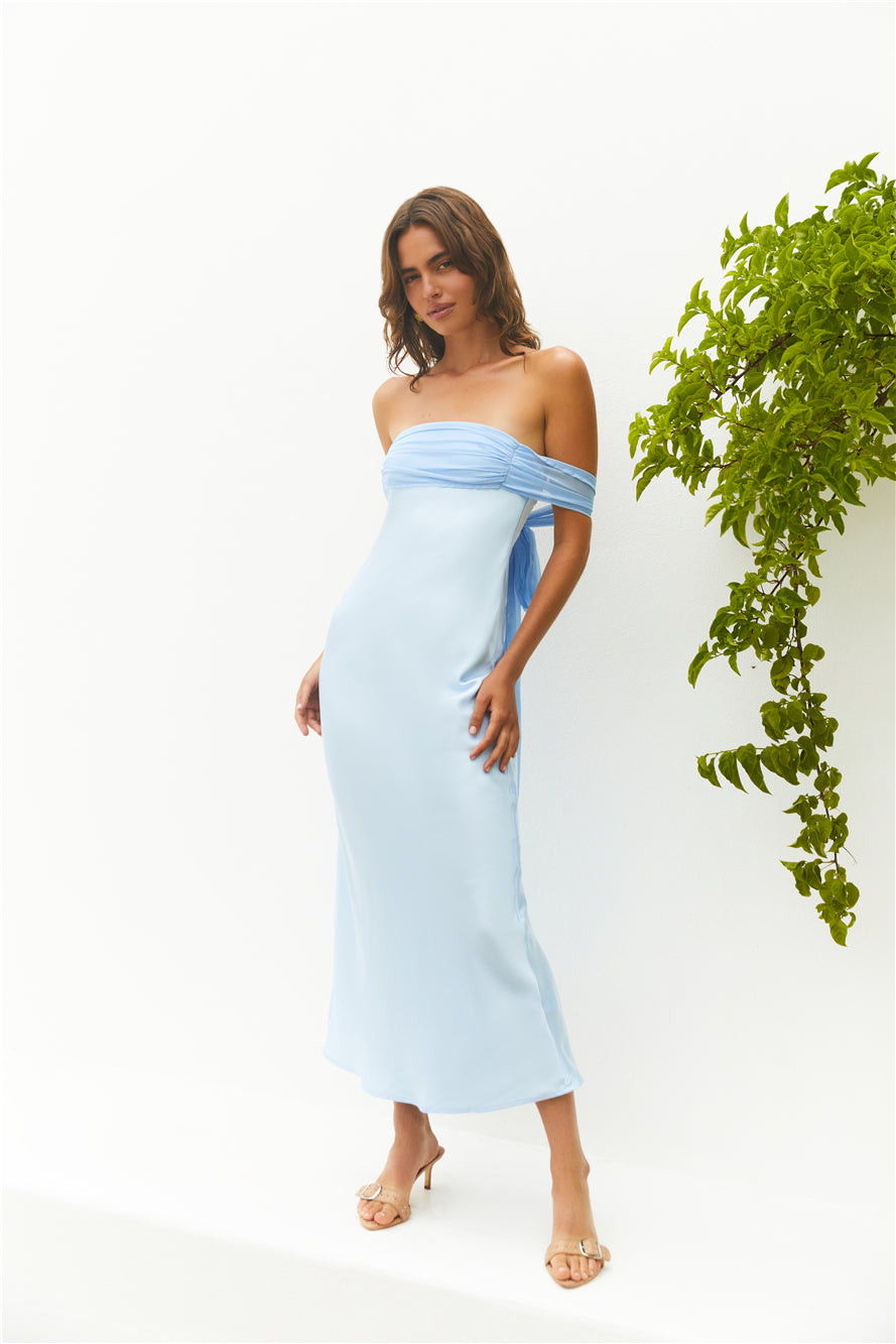 Cleo Cove Strapless Maxi Dress Blue