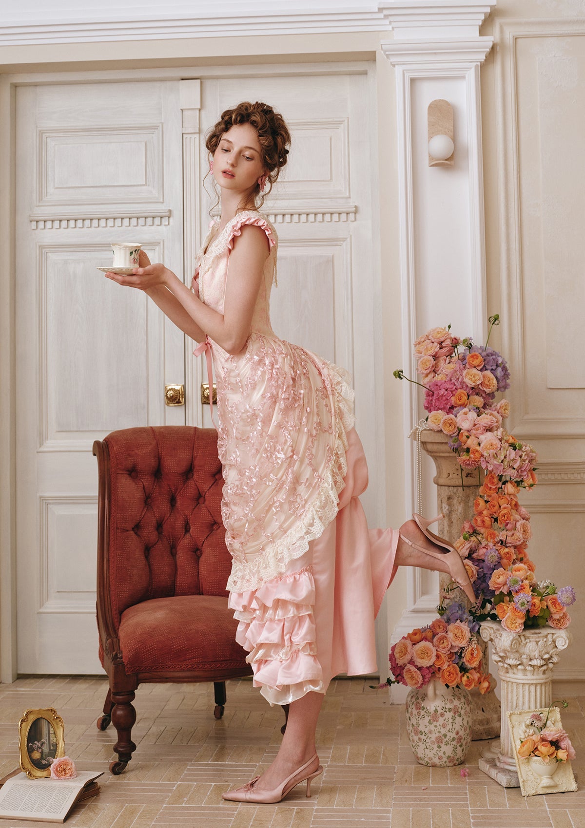 Antique Vase Bustle Corset Dress