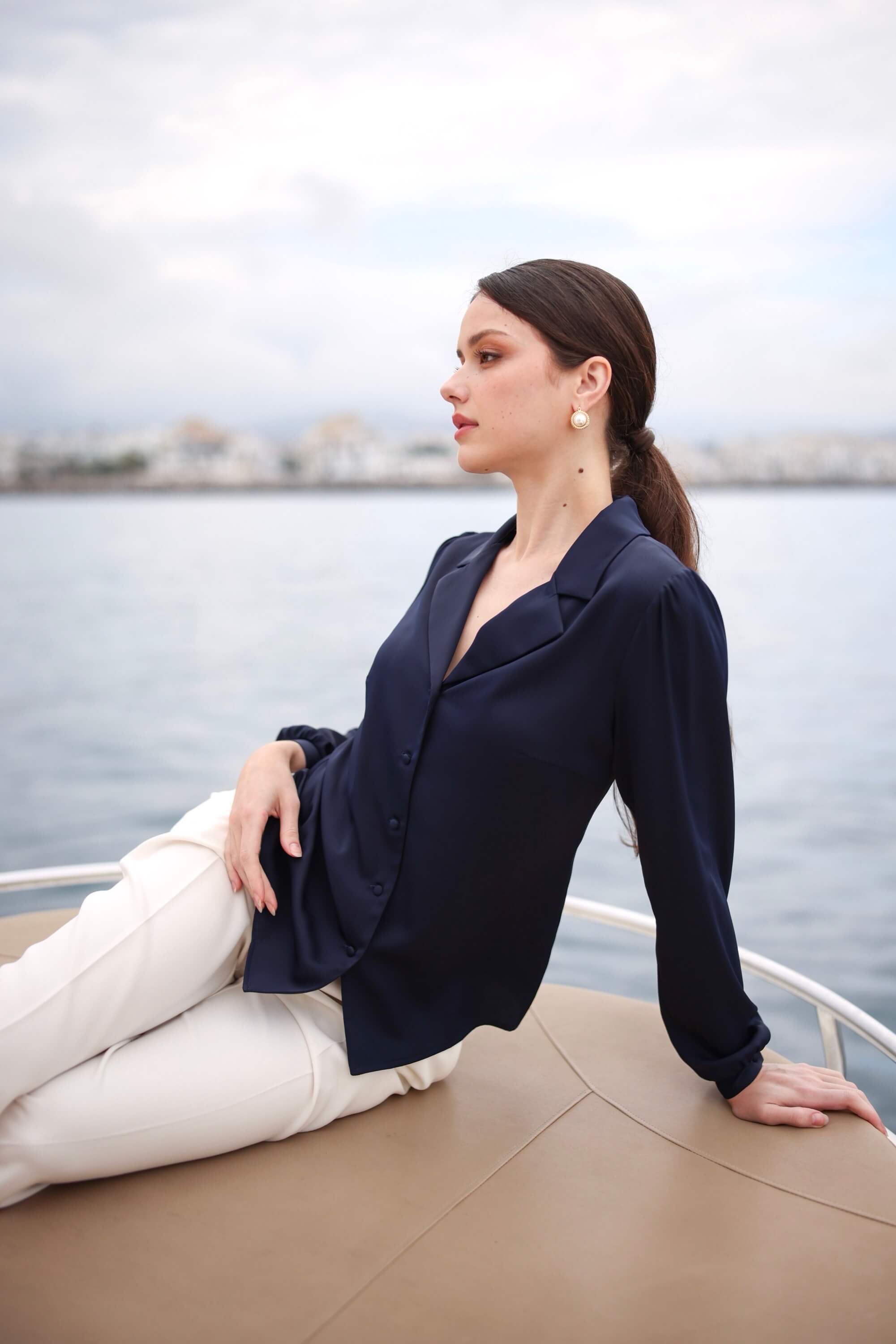 Asya Stretch Silk Blouse