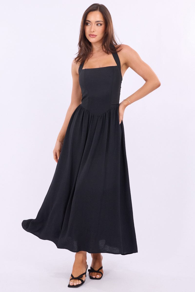 Black Maxi Dress Halter Neck