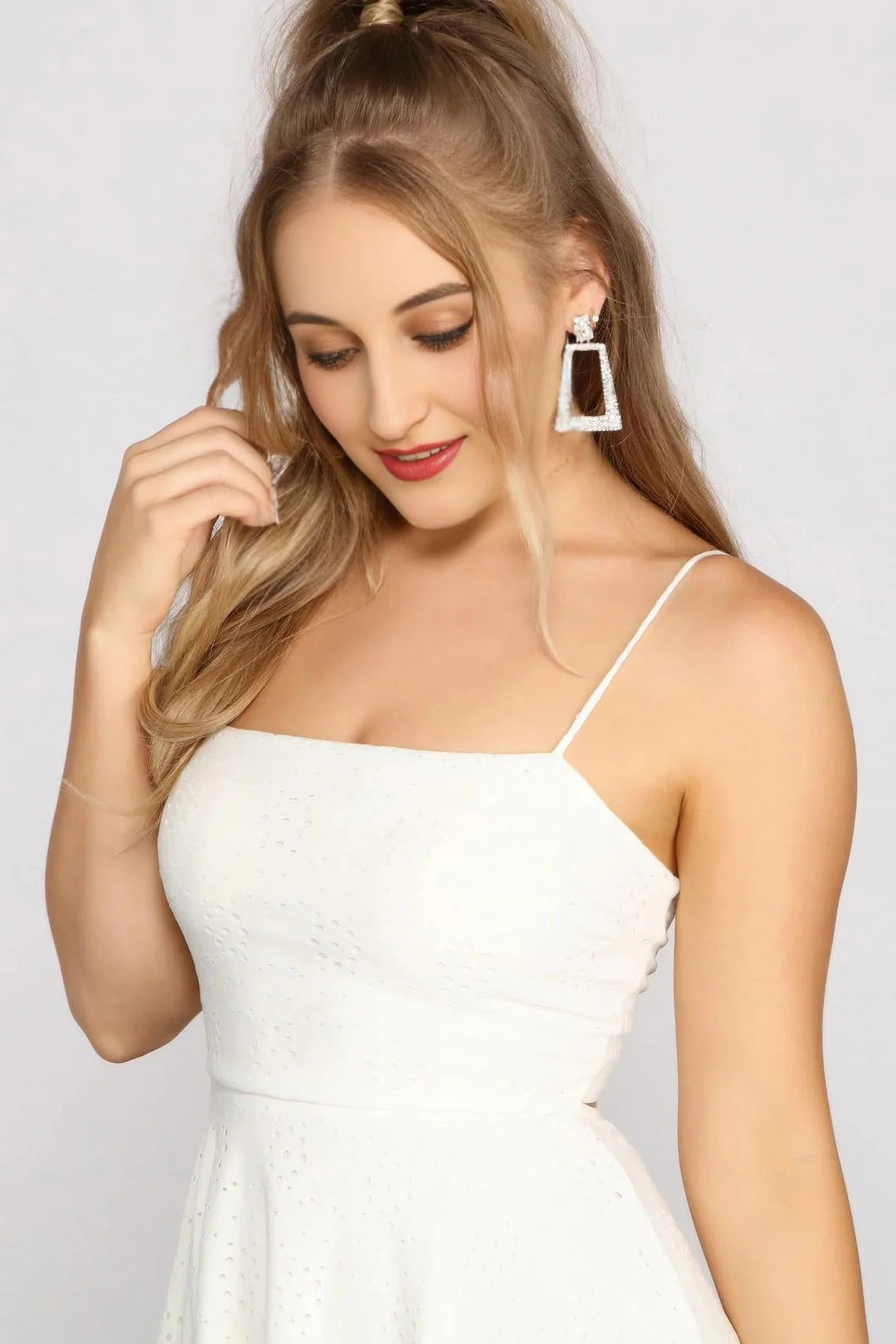 Twirl And Stun Eyelet Skater Dress