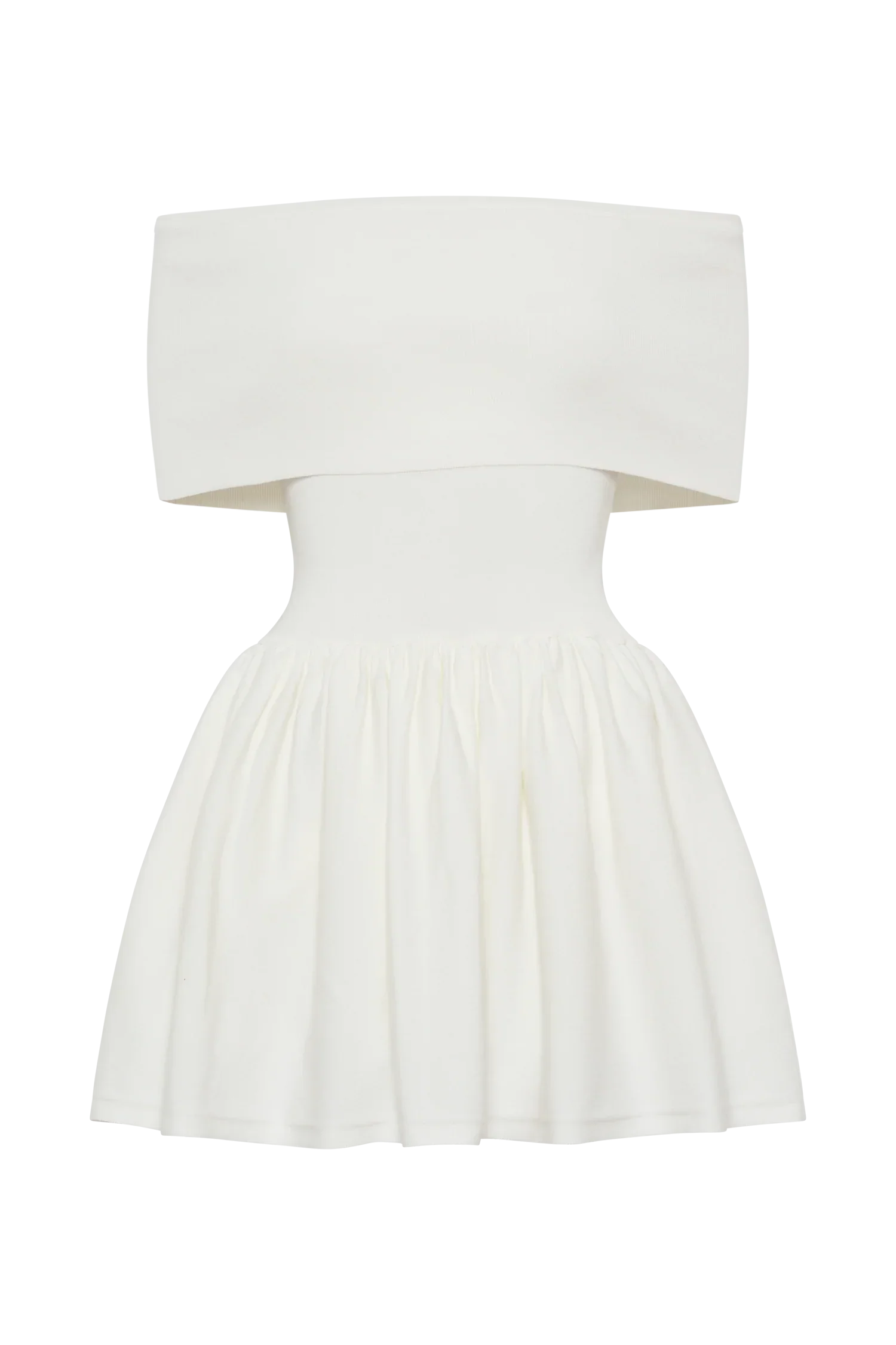 Lydia Off Shoulder Knit Mini Dress - White