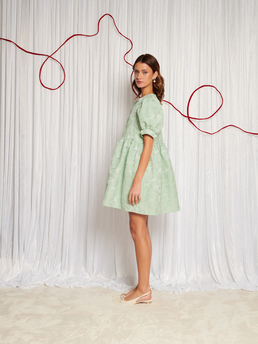 Plume Jacquard Mini Dress