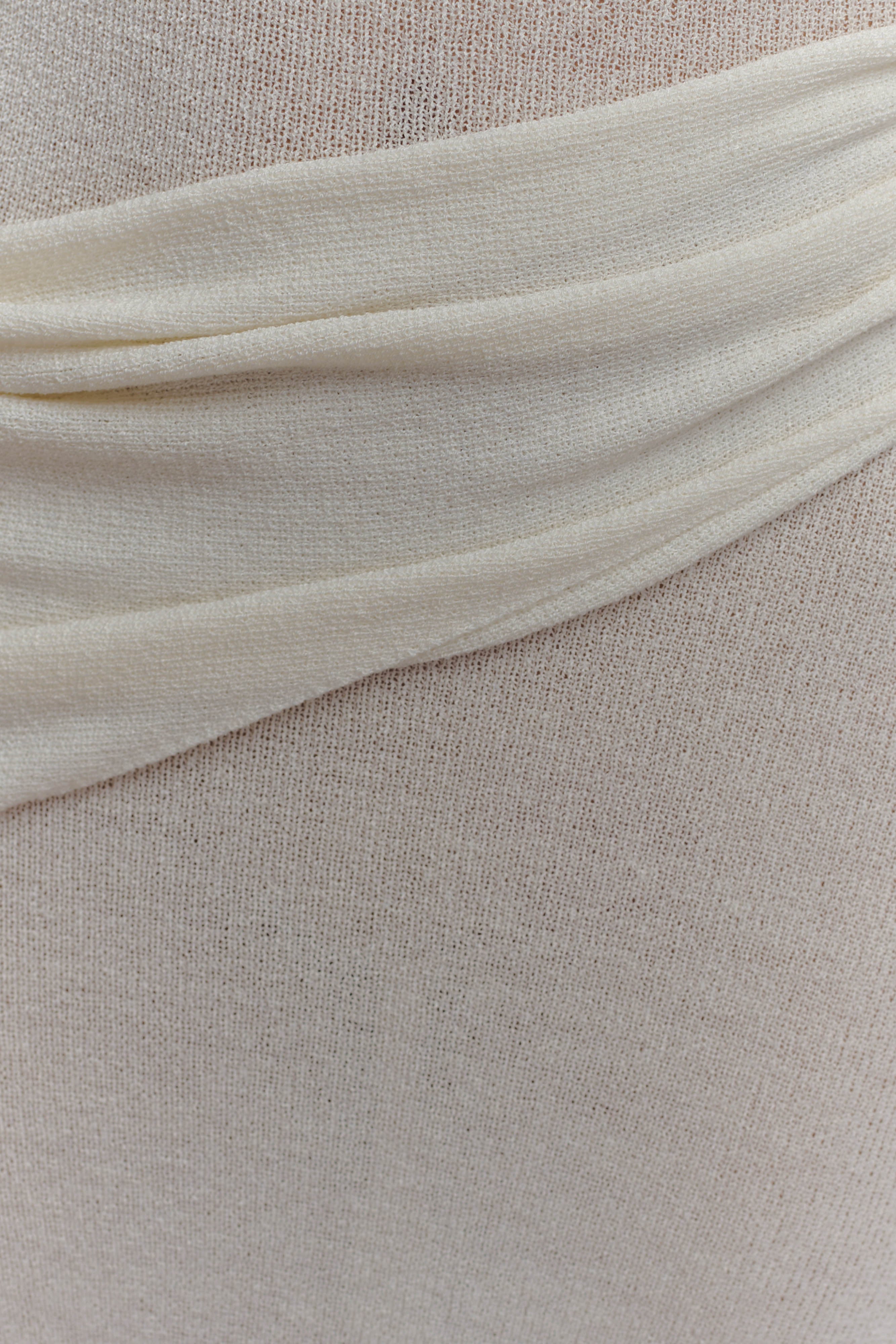 Alexius One Shoulder Knit Maxi Dress - Ivory