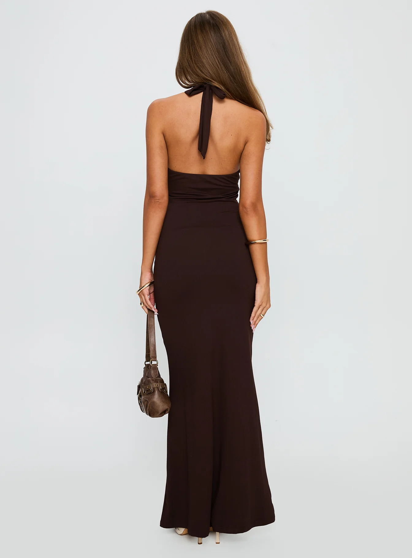 No Hard Feelings Twist Maxi Dress Brown