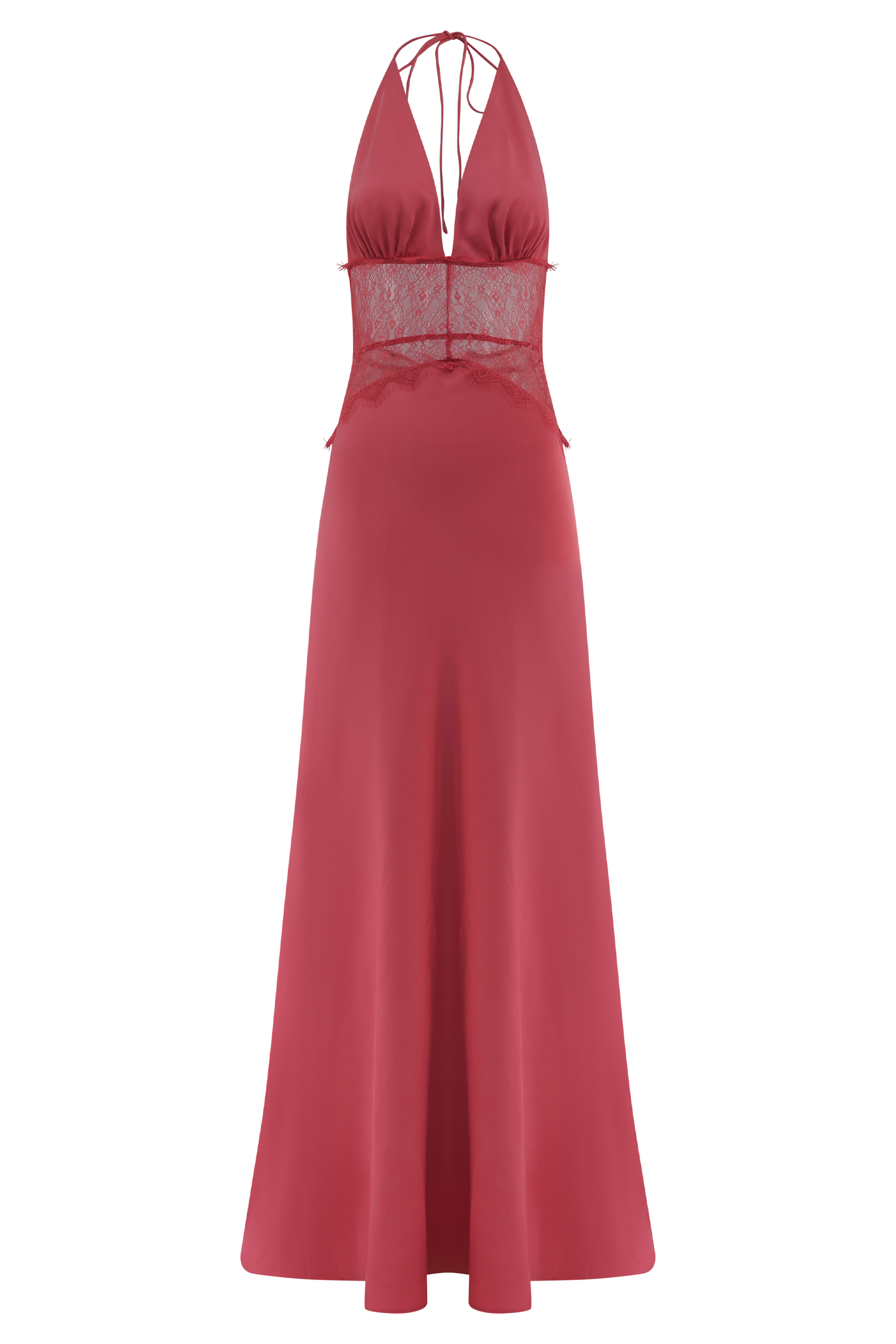 Dinah Lace And Satin Maxi Dress - Blush Rose