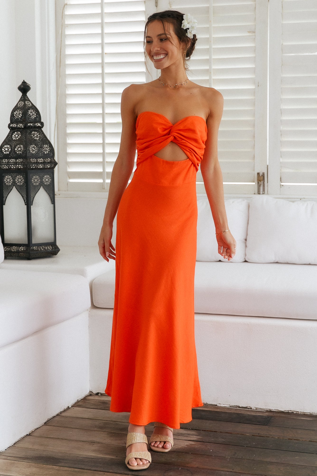 Glowing And Going Maxi Dress Orange