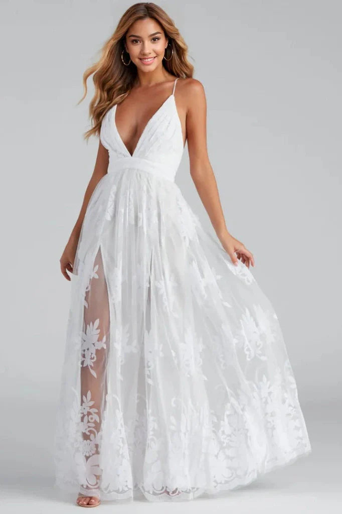 Formal Flocked Velvet Dress