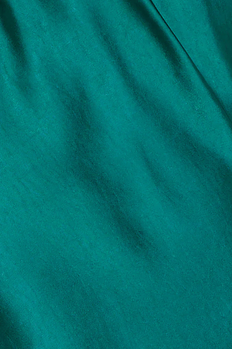 Silk Statement Satin Maxi Dress Teal