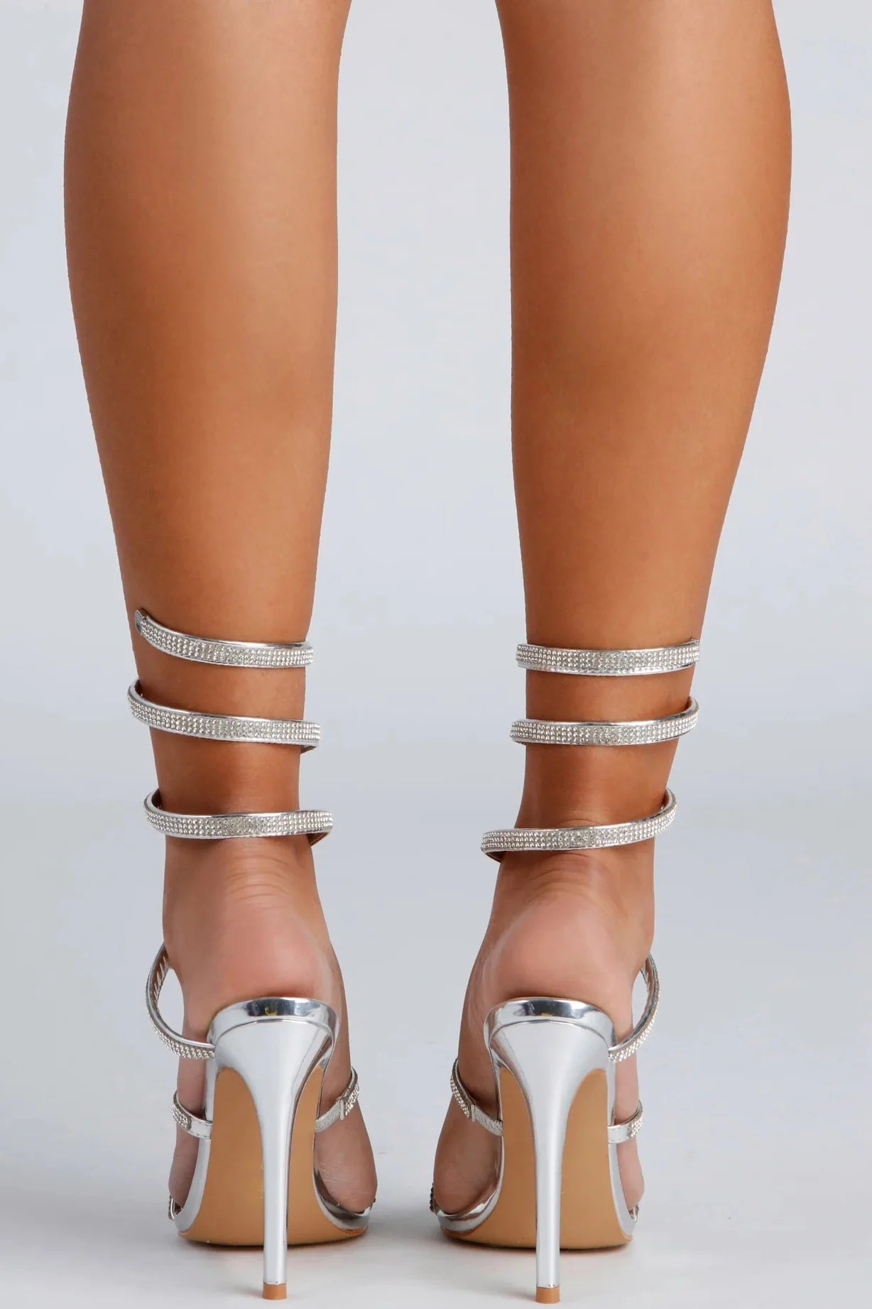 Make It Shine Rhinestone Spiral Stiletto Heels