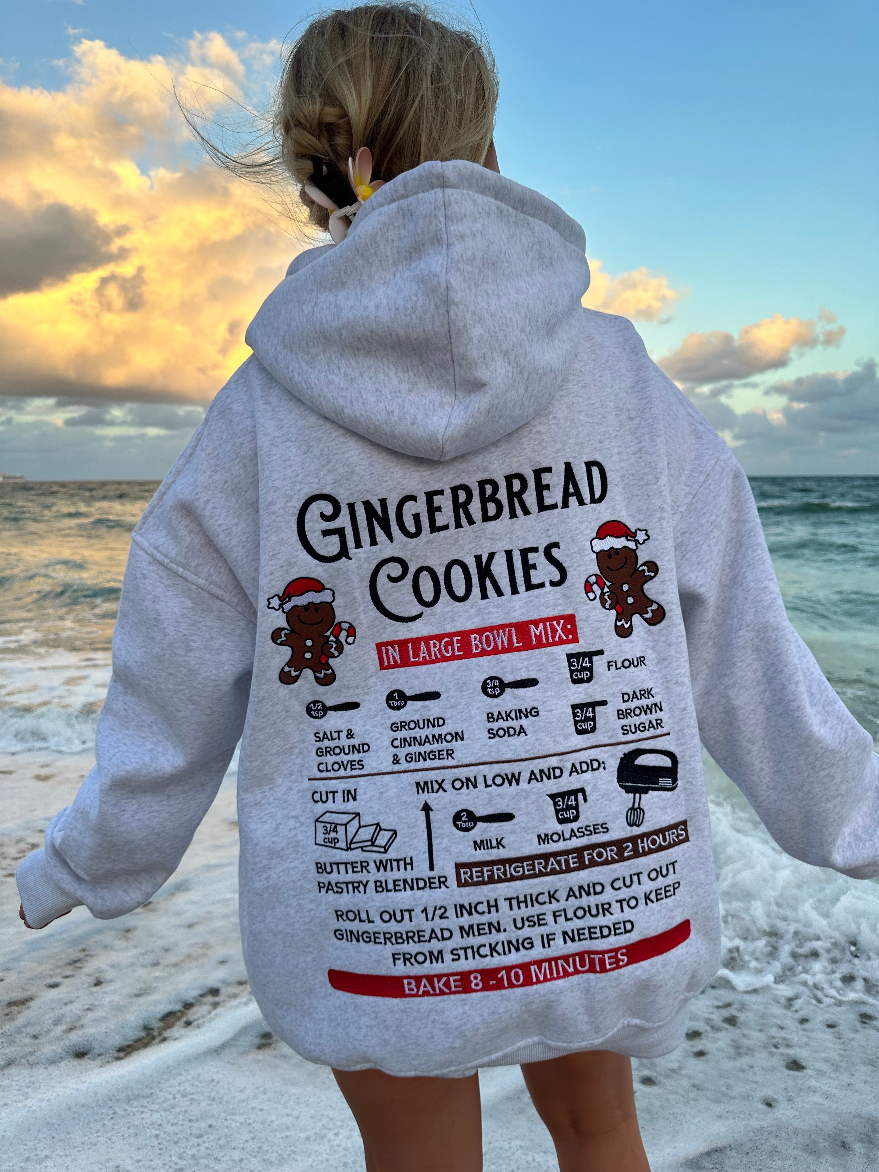 Pearl Grey Gingerbread Recipe Christmas Embroider Hoodie