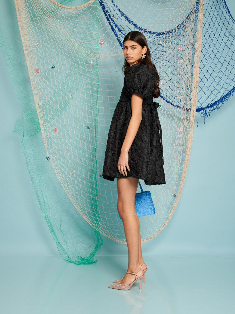 Oyster Jacquard Mini Dress