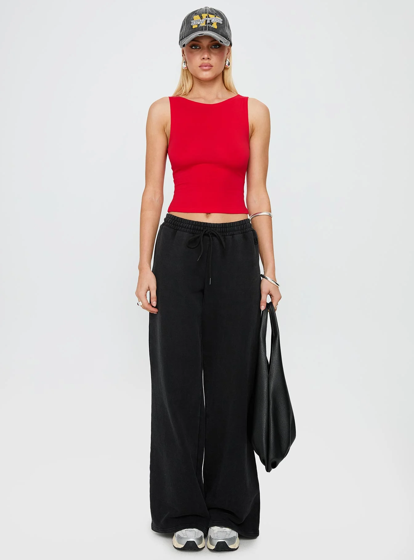 Bleeker High Neck Top Red