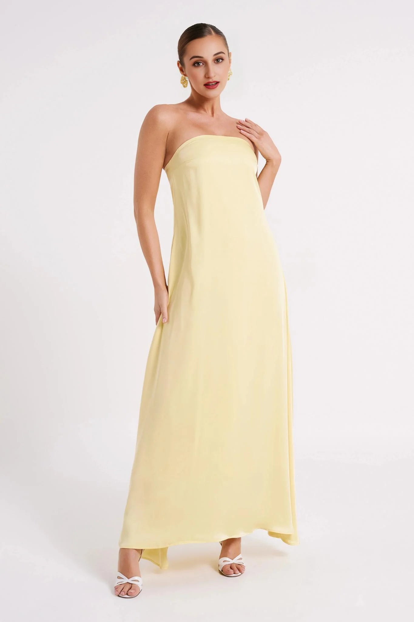 Luisa Strapless Maxi Dress - Lemon