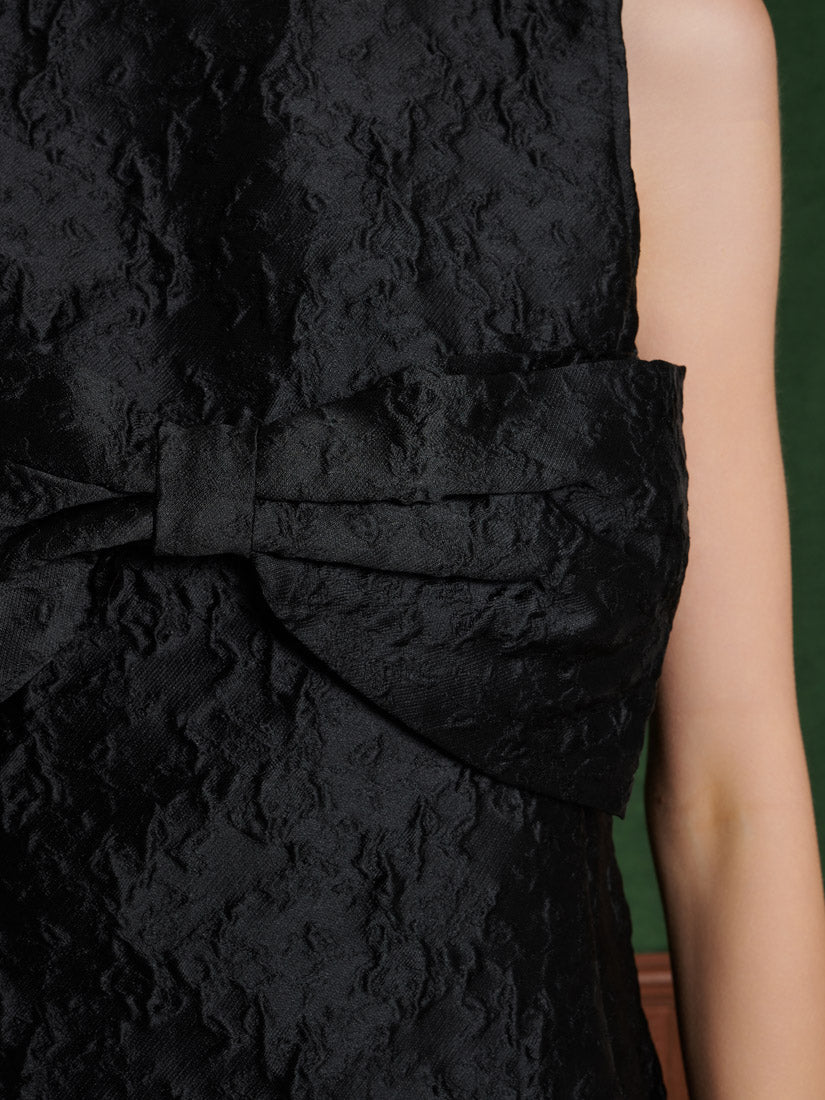 Frieze Jacquard Bow Dress