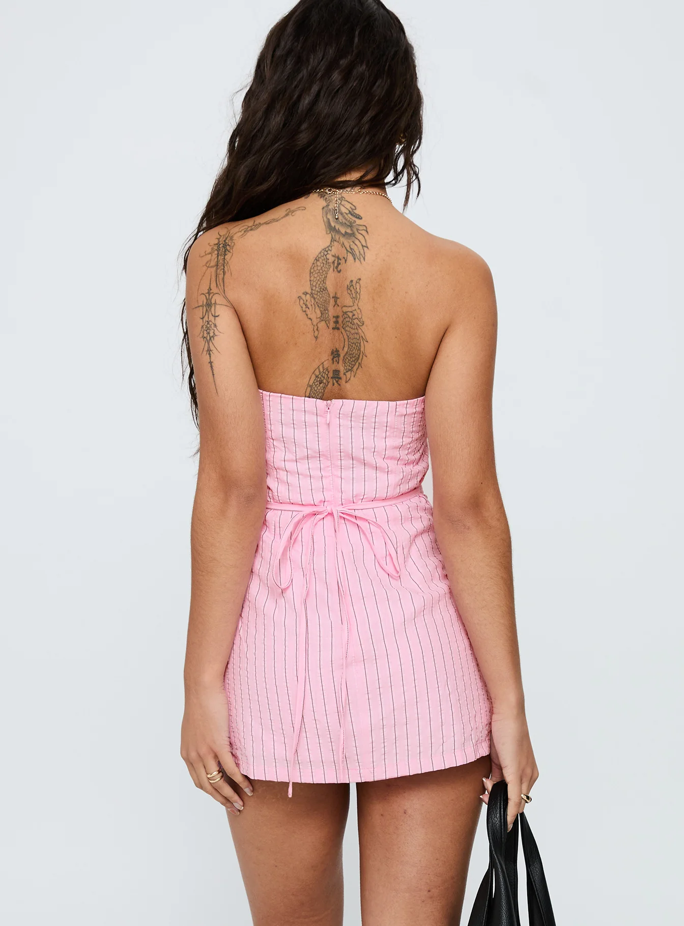 Yumiko Strapless Playsuit Pink
