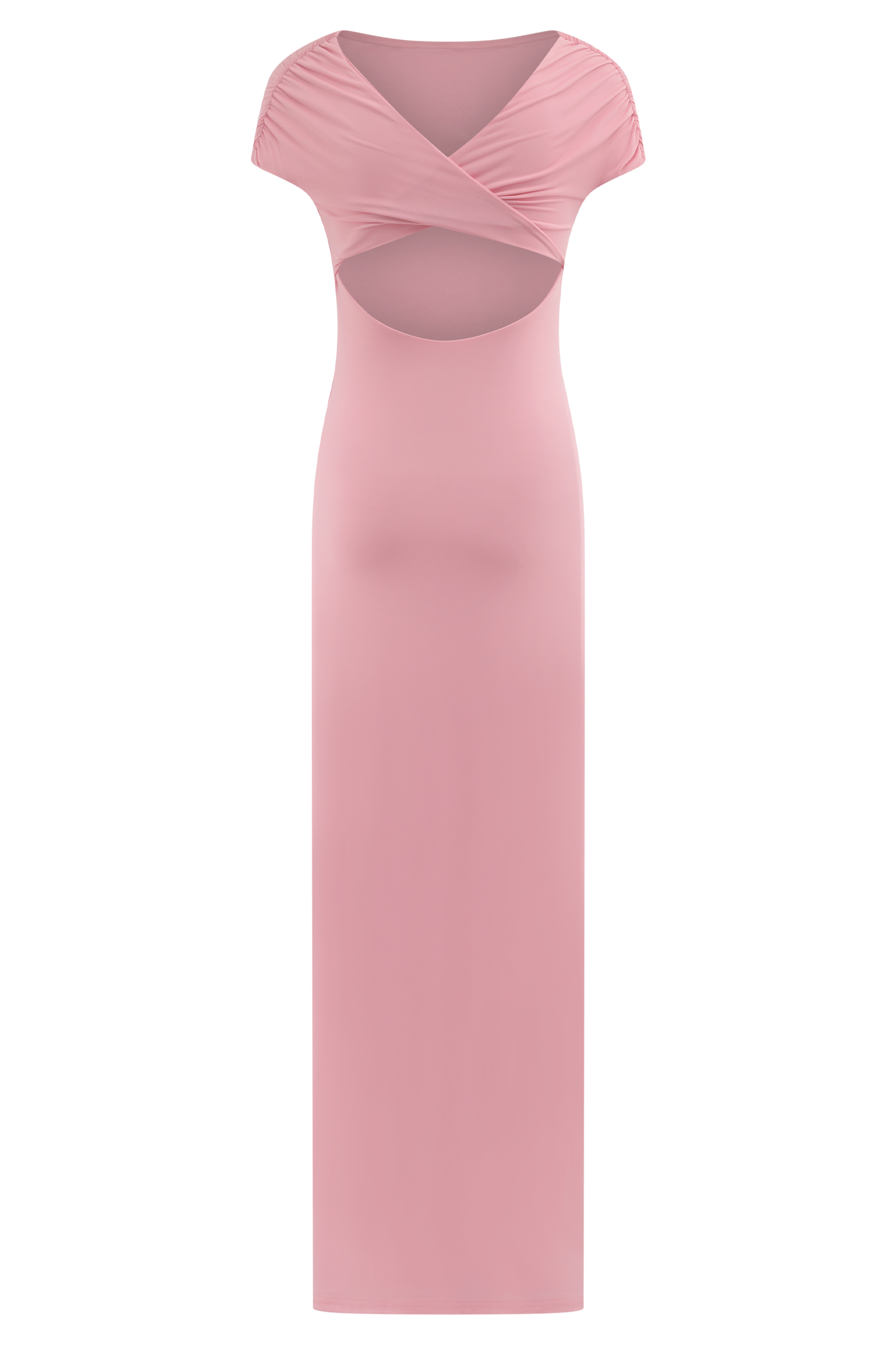 Imogen Off Shoulder Slinky Maxi Dress - Candy Pink