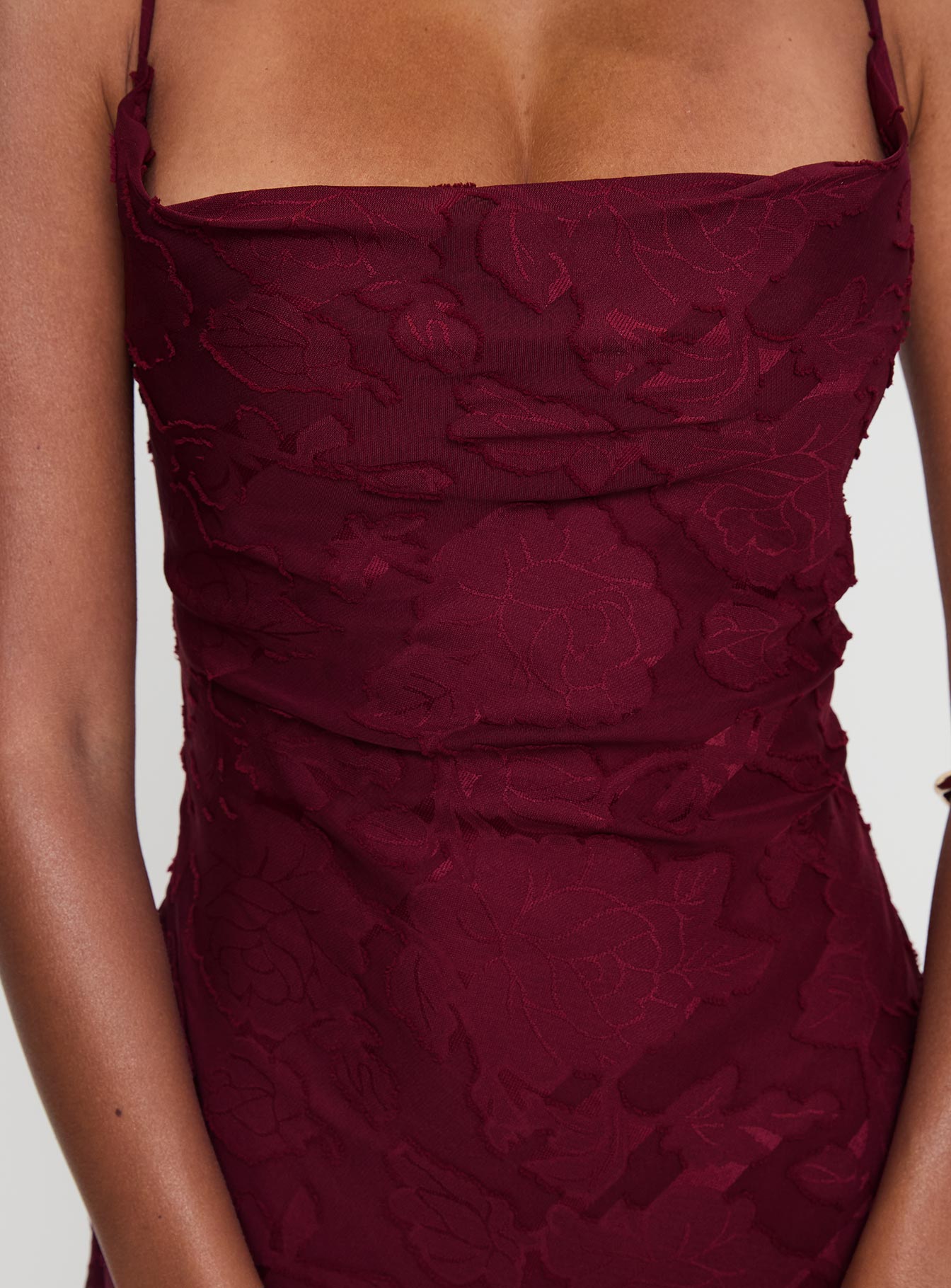 Celena Maxi Dress Burgundy Burnout