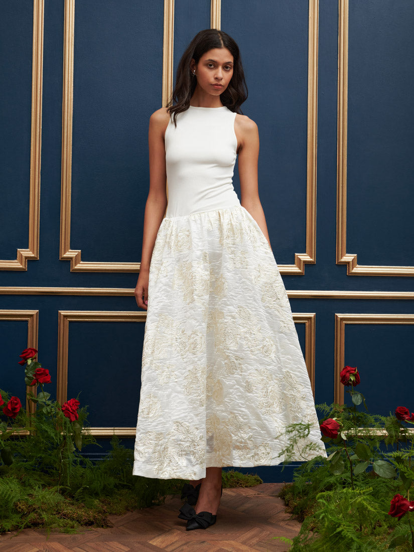 Sophia Jacquard Midi Dress