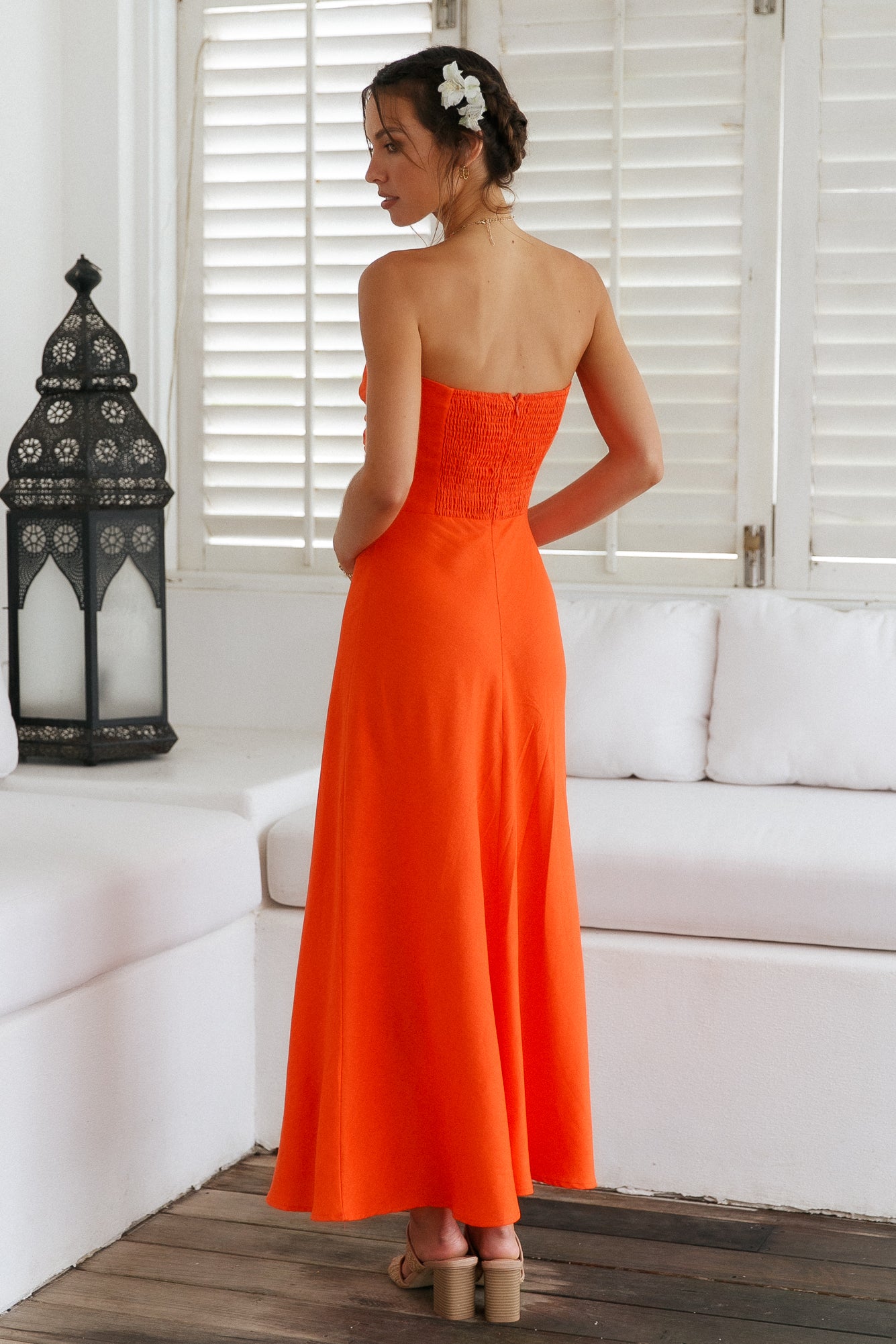 Glowing And Going Maxi Dress Orange