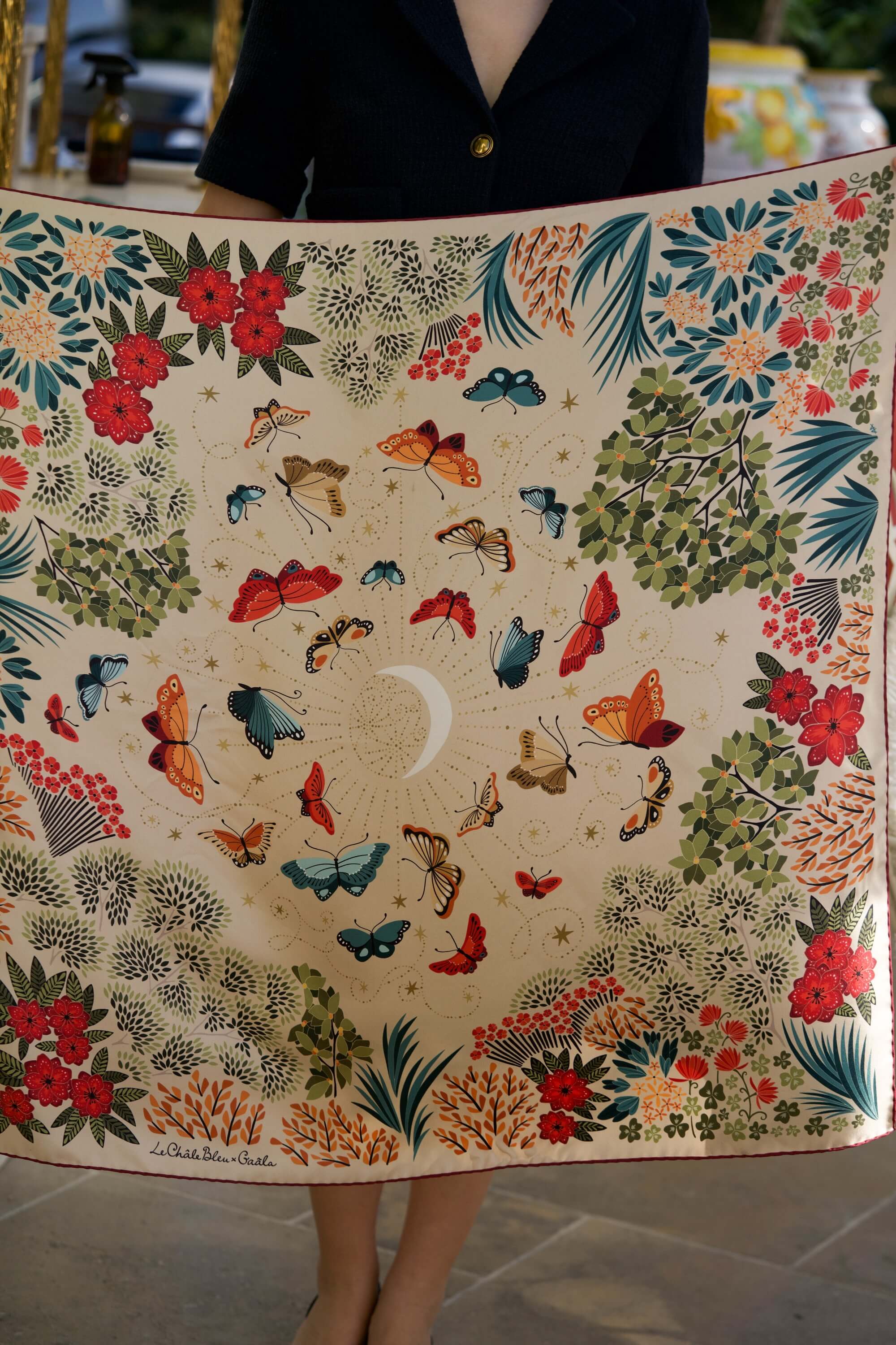 The Moon Butterfly Silk Square Scarf