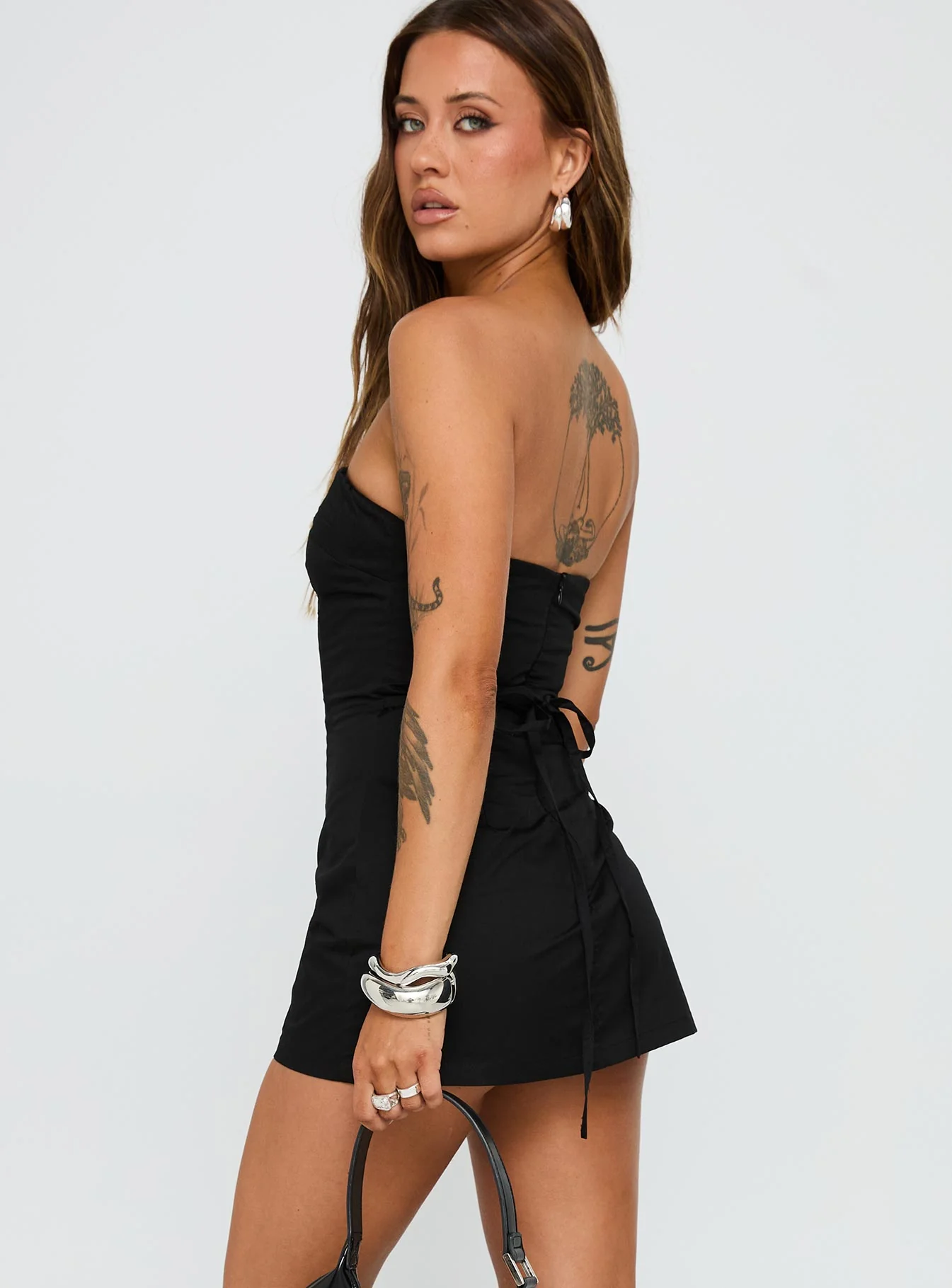 Yumiko Strapless Playsuit Black
