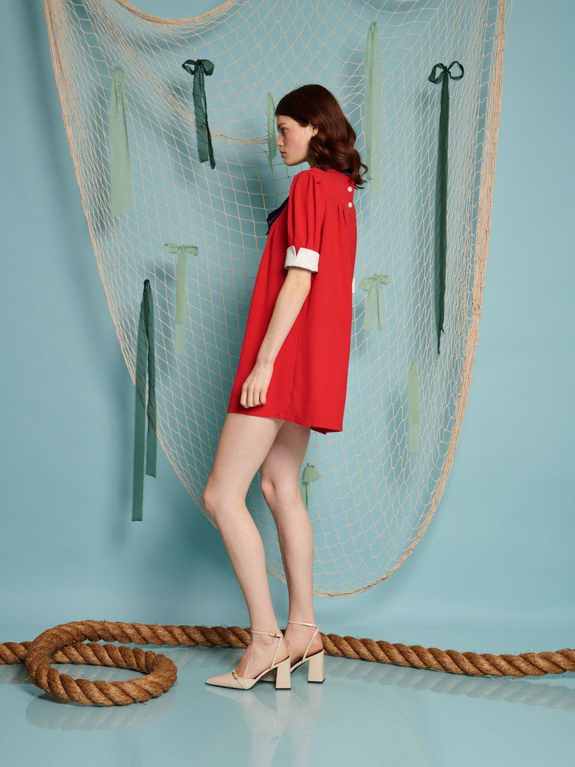 Ahoy Pleated Mini Dress