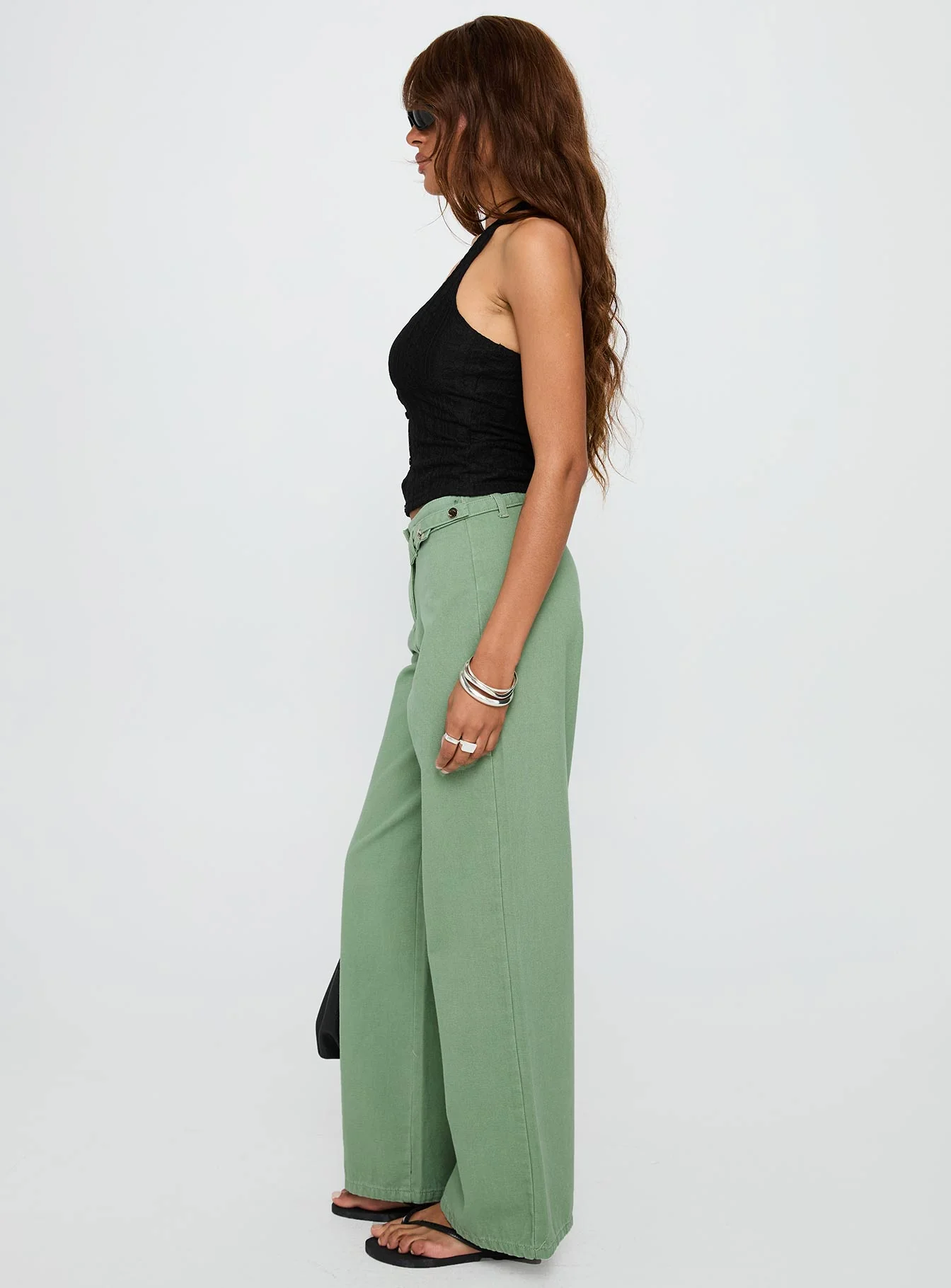 Mercadi Cargo Straight Leg Jeans Green