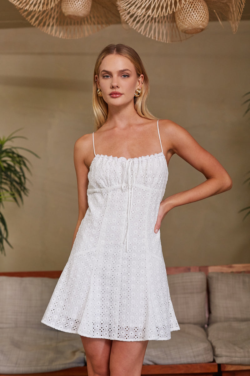 Cambrie Eyelet  Mini Dress