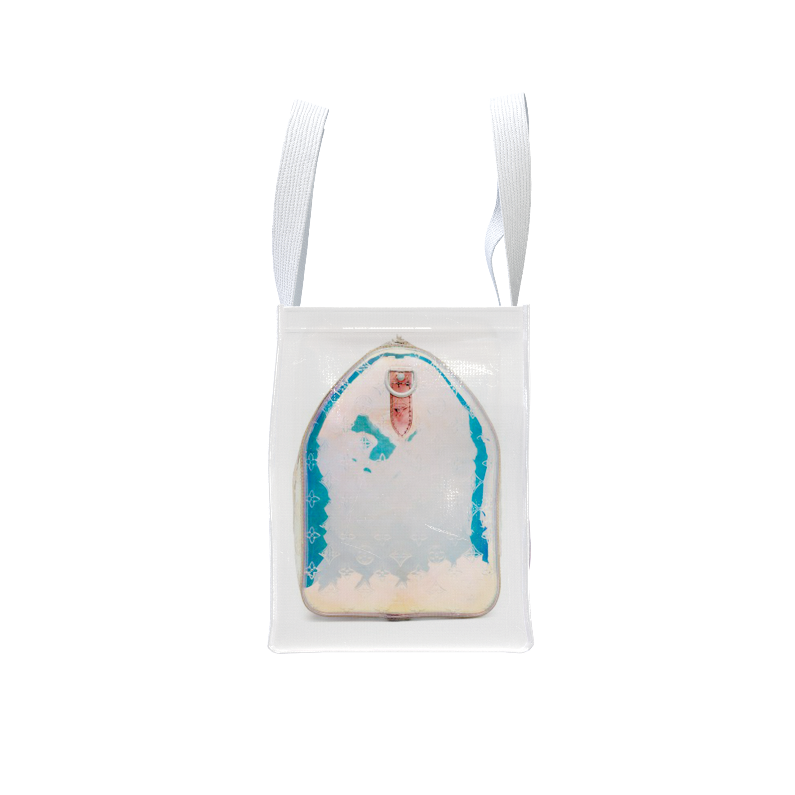 TITA ELVIE DUFFLE GROCERY BAG, BROWN CANVAS, LARGE