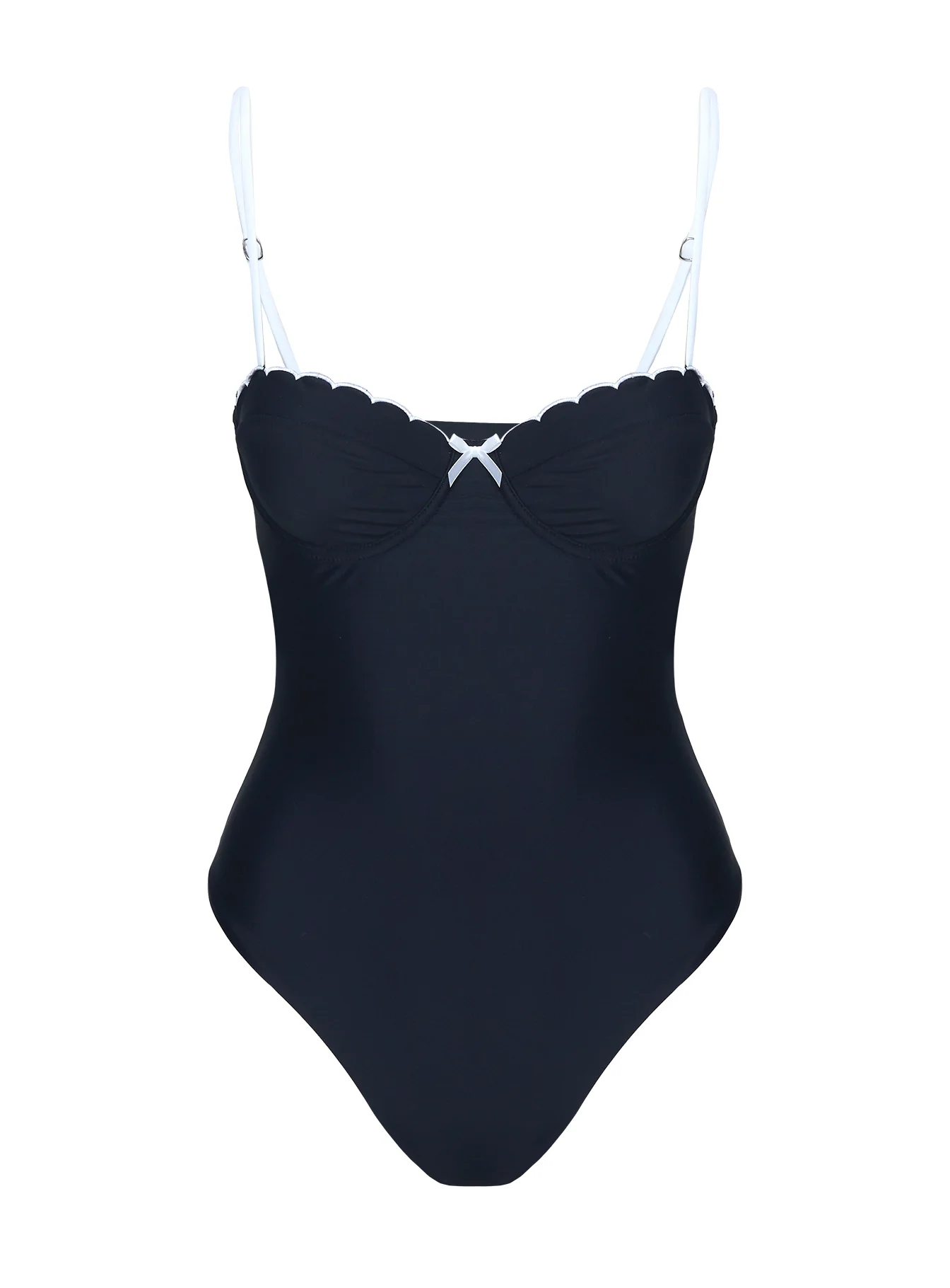 Claryssa Scallop One Piece Black